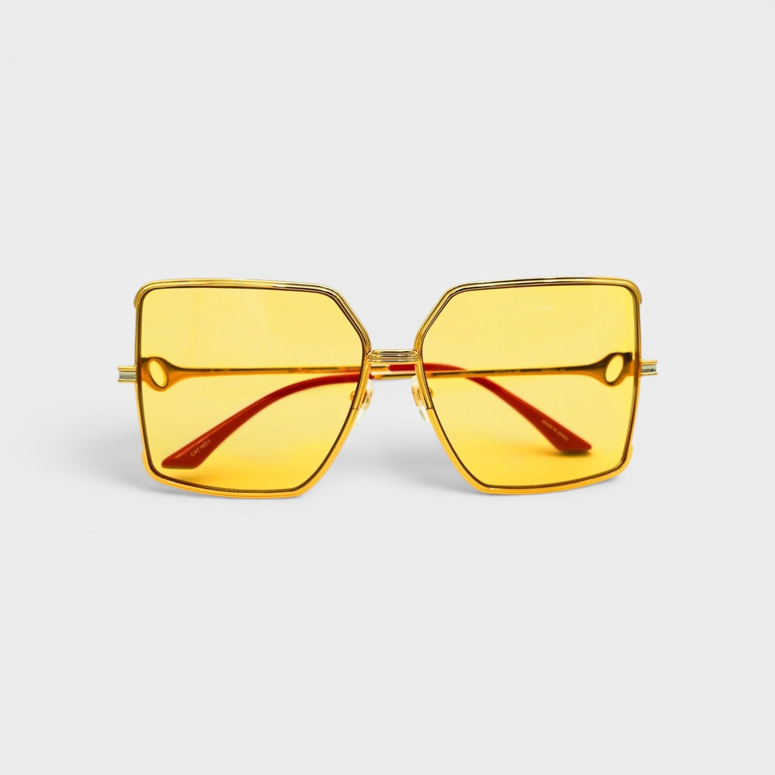 Stainless Steel Square Sunglasses Gold Silver Red Canary