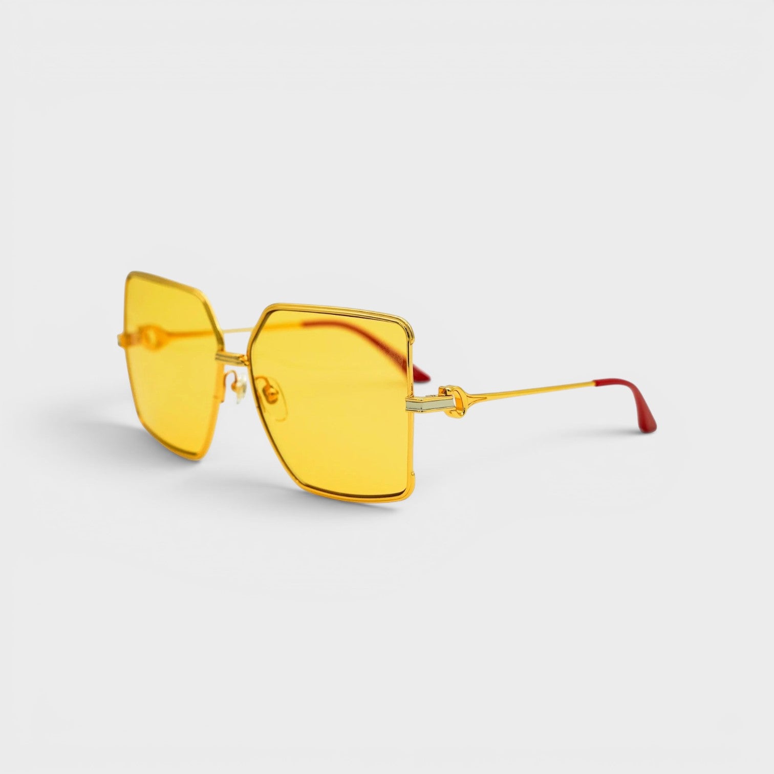 Stainless Steel Square Sunglasses Gold Silver Red Canary