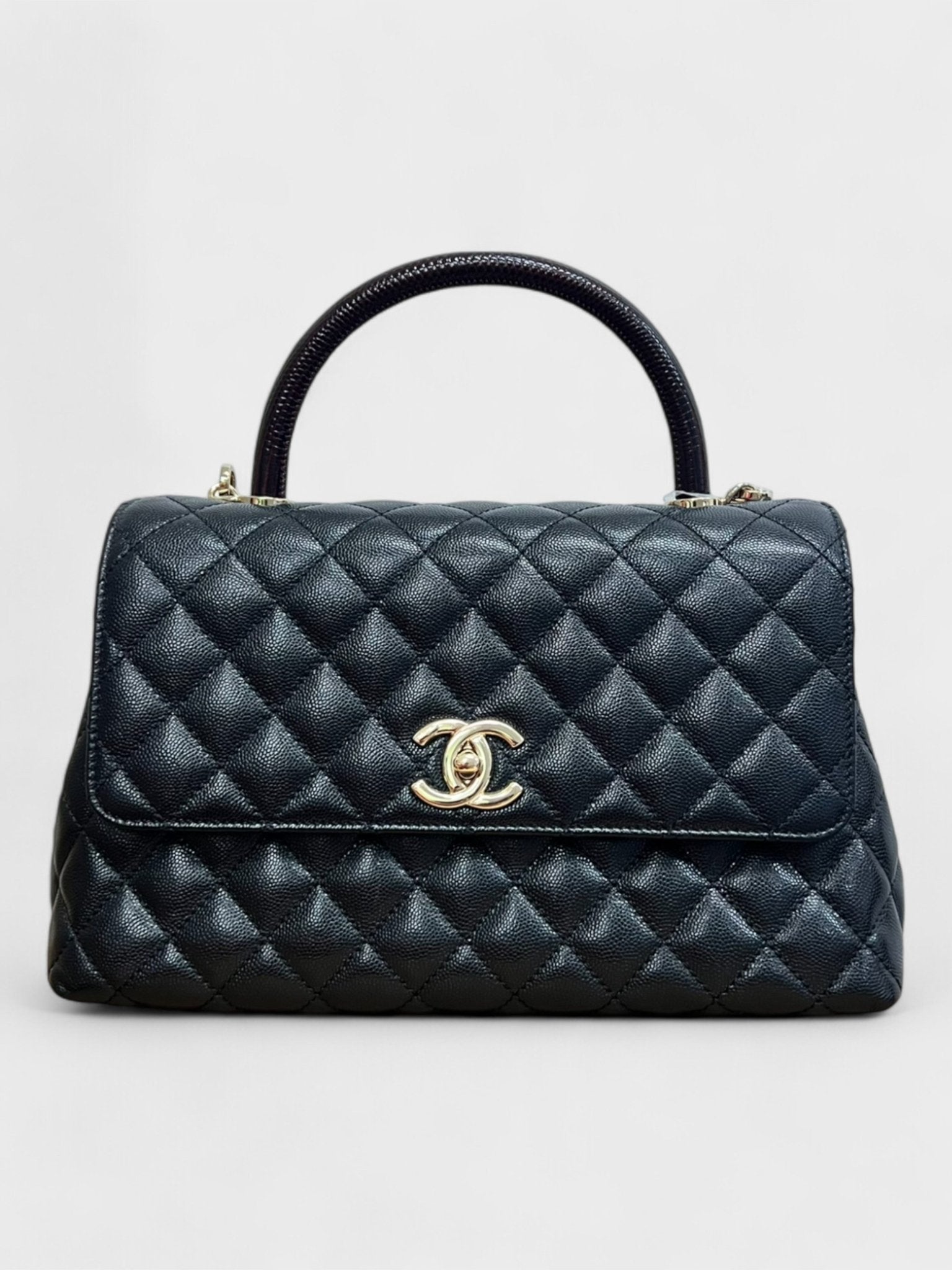 Chanel Coco Medium Top Handle Bag Black Caviar - Supplied FashionChanel