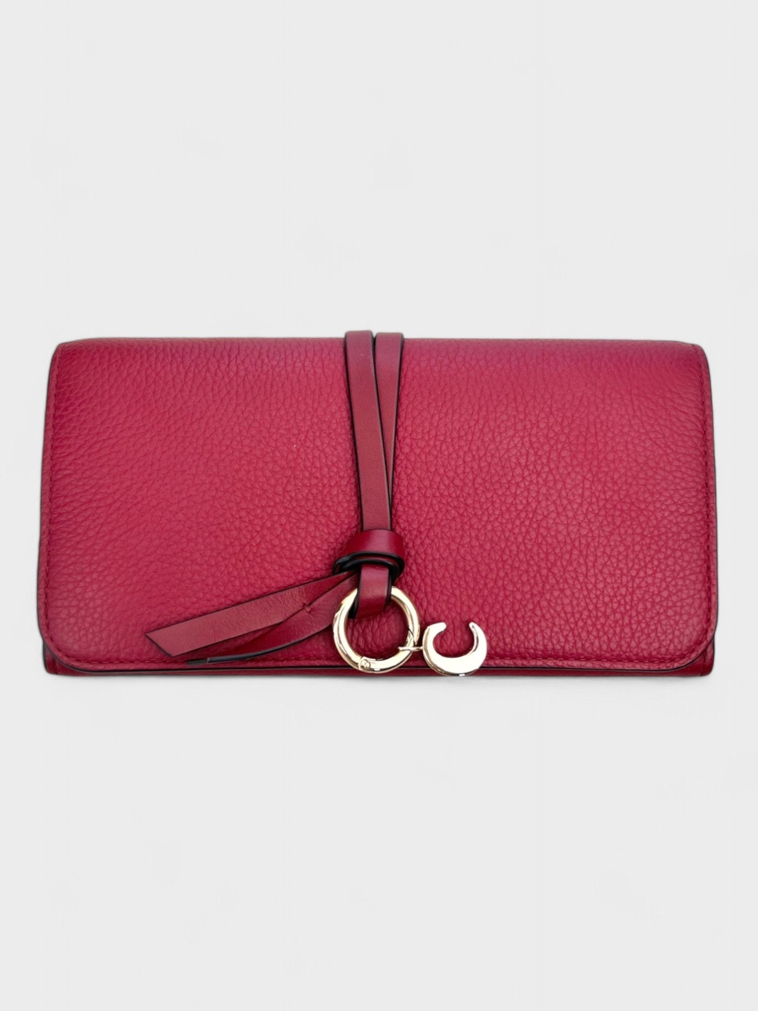 Chloé Alphabet Flap Wallet Red Grained Leather - Supplied FashionChloé