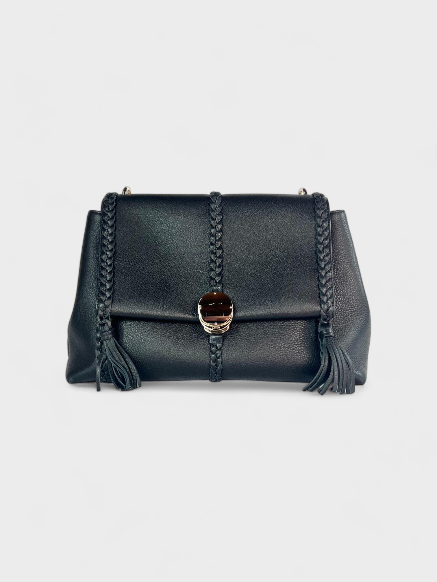 Chloé Medium Penelope Leather Shoulder Bag Black - Supplied LuxuryChloé