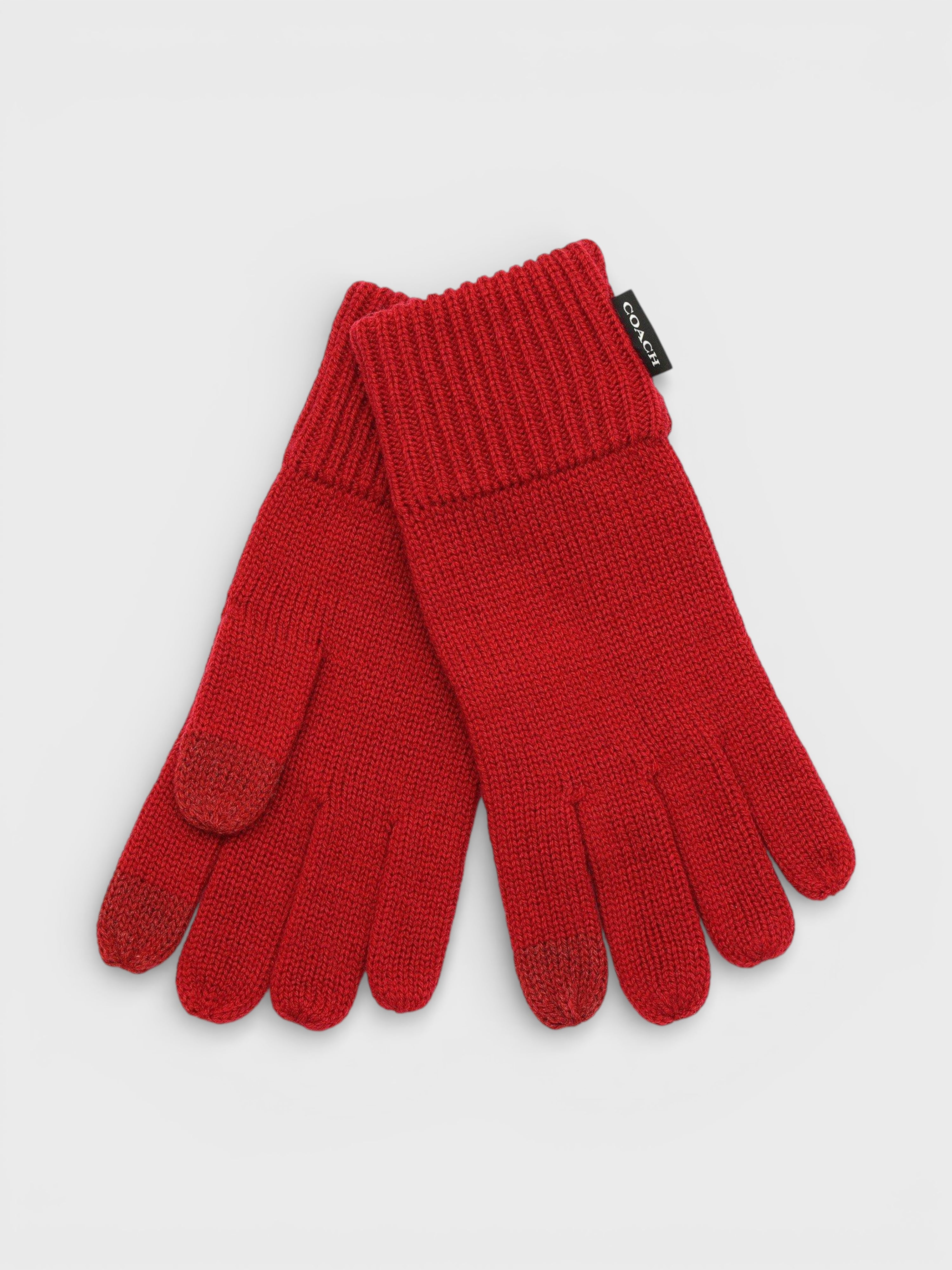 Coach Patch Gloves Dark Red