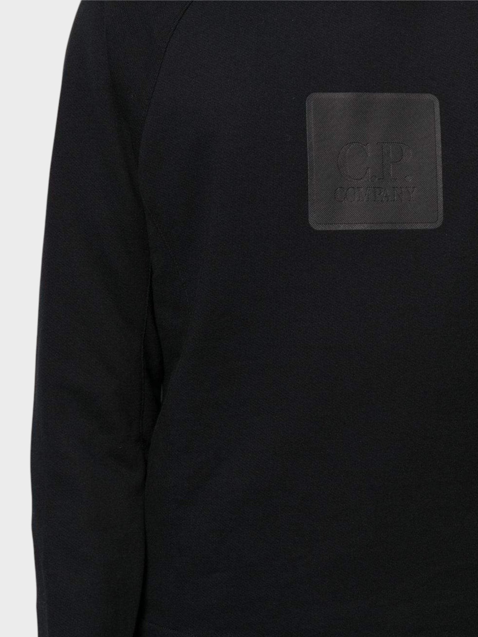 C.P Company Logo - Patch Crewneck Sweatshirt Black - Supplied FashionC.P Company