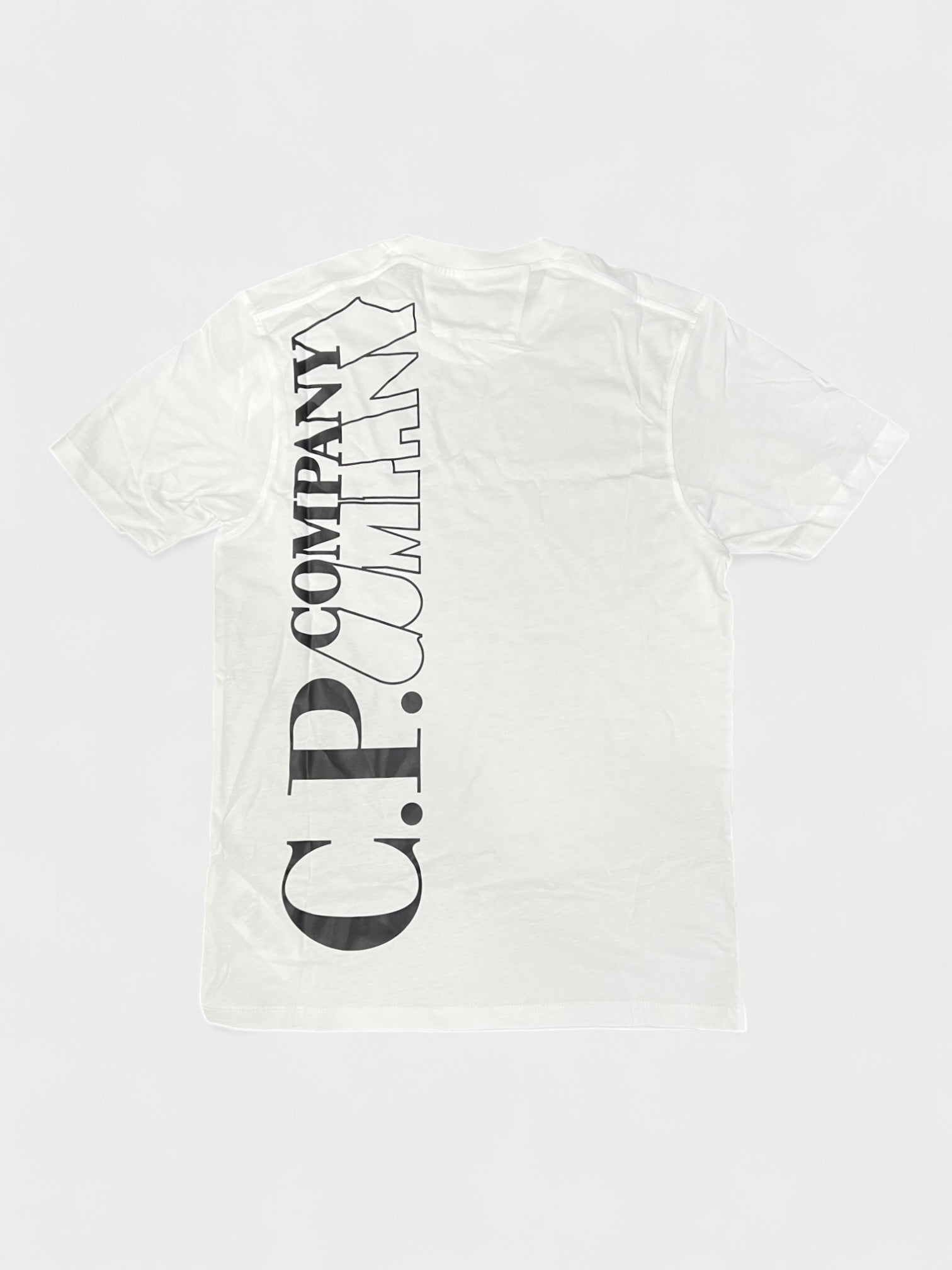 C.P Company Vertical Logo T Shirt White - Supplied FashionC.P Company