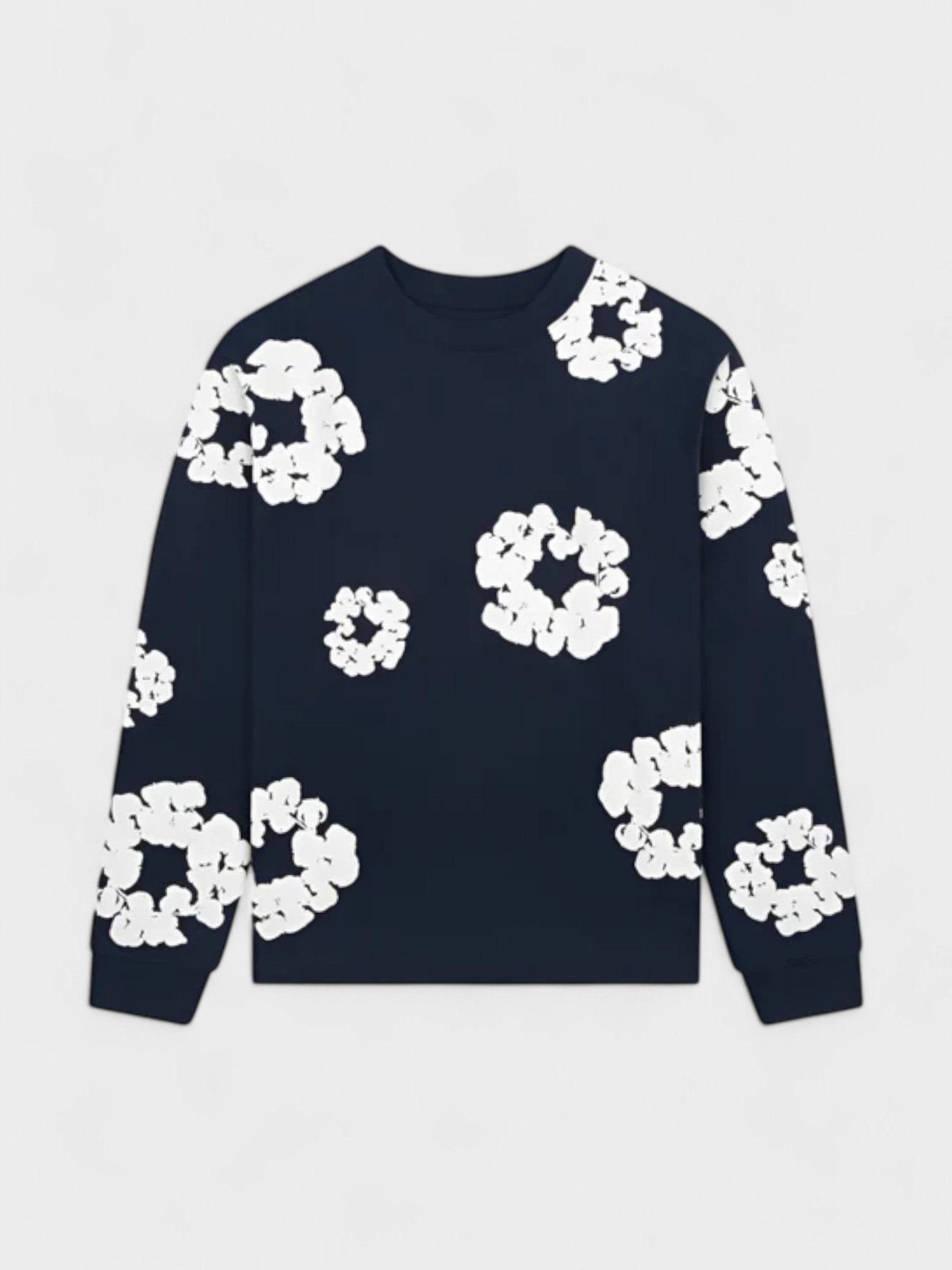 Denim Tears The Cotton Wreath Long Sleeve Tee 'Navy' - Supplied FashionDenim Tears