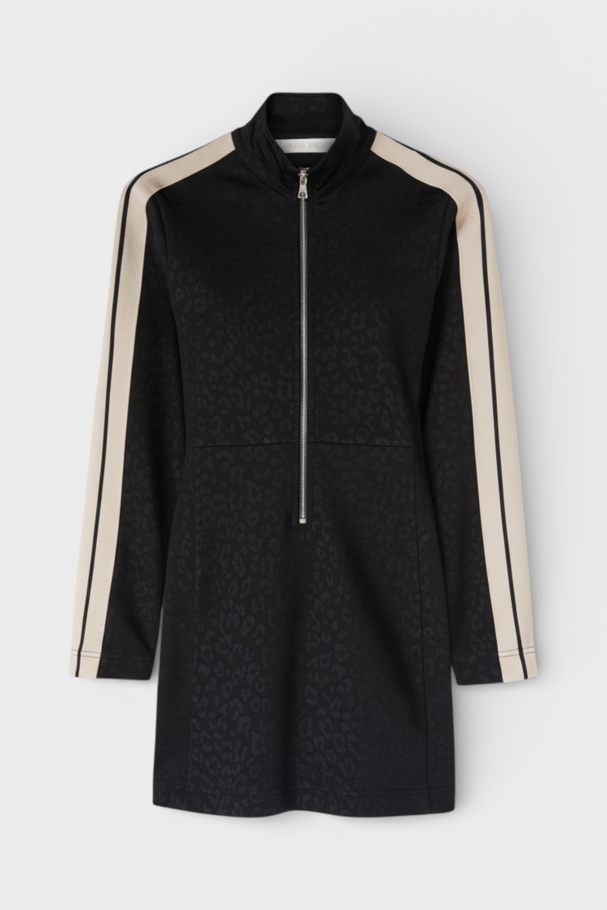 Palm Angels Leopard Track Mini Dress Black White