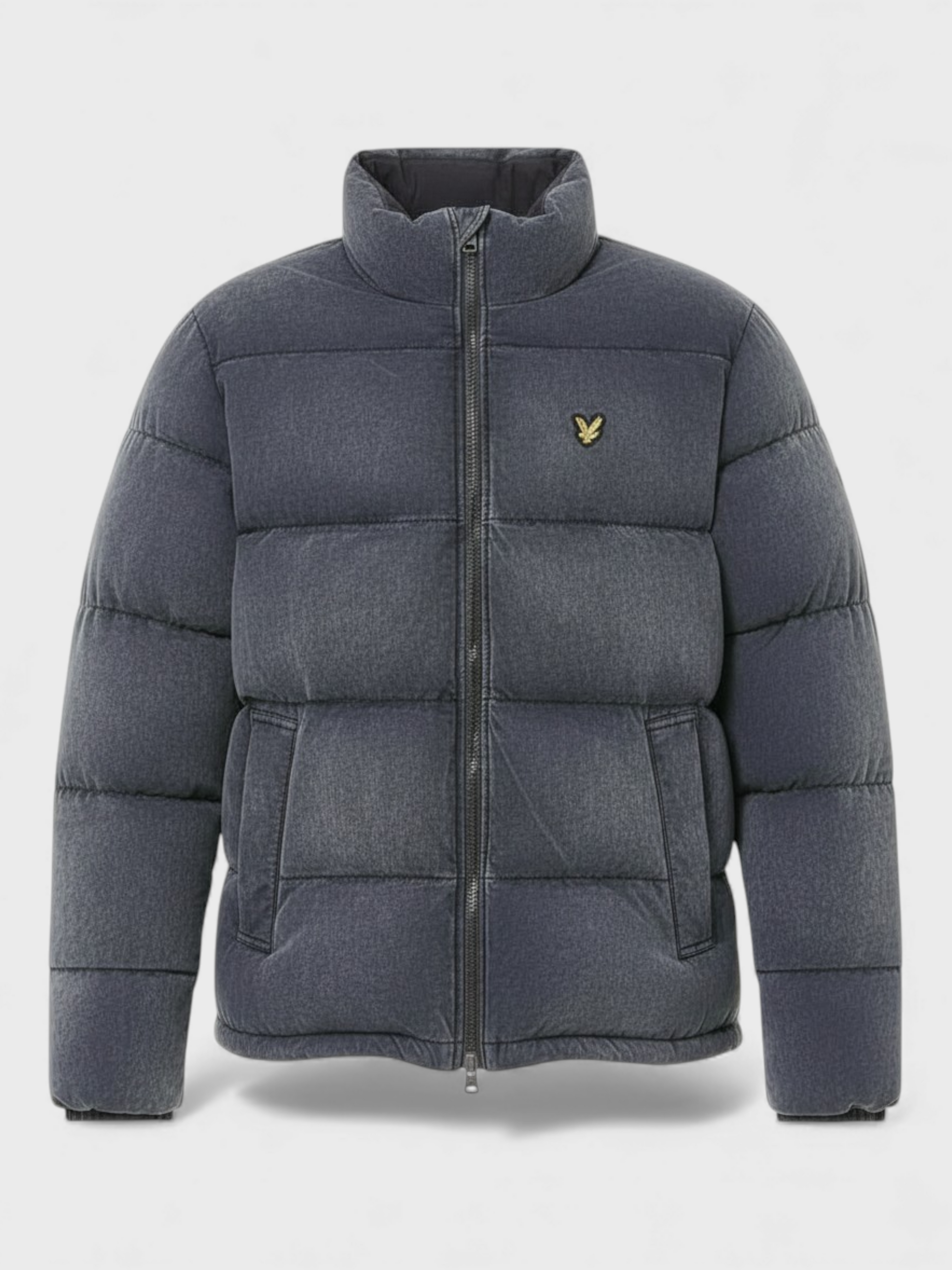 Lyle & Scott Washed Funnelled Puffer Jacket Dark Navy