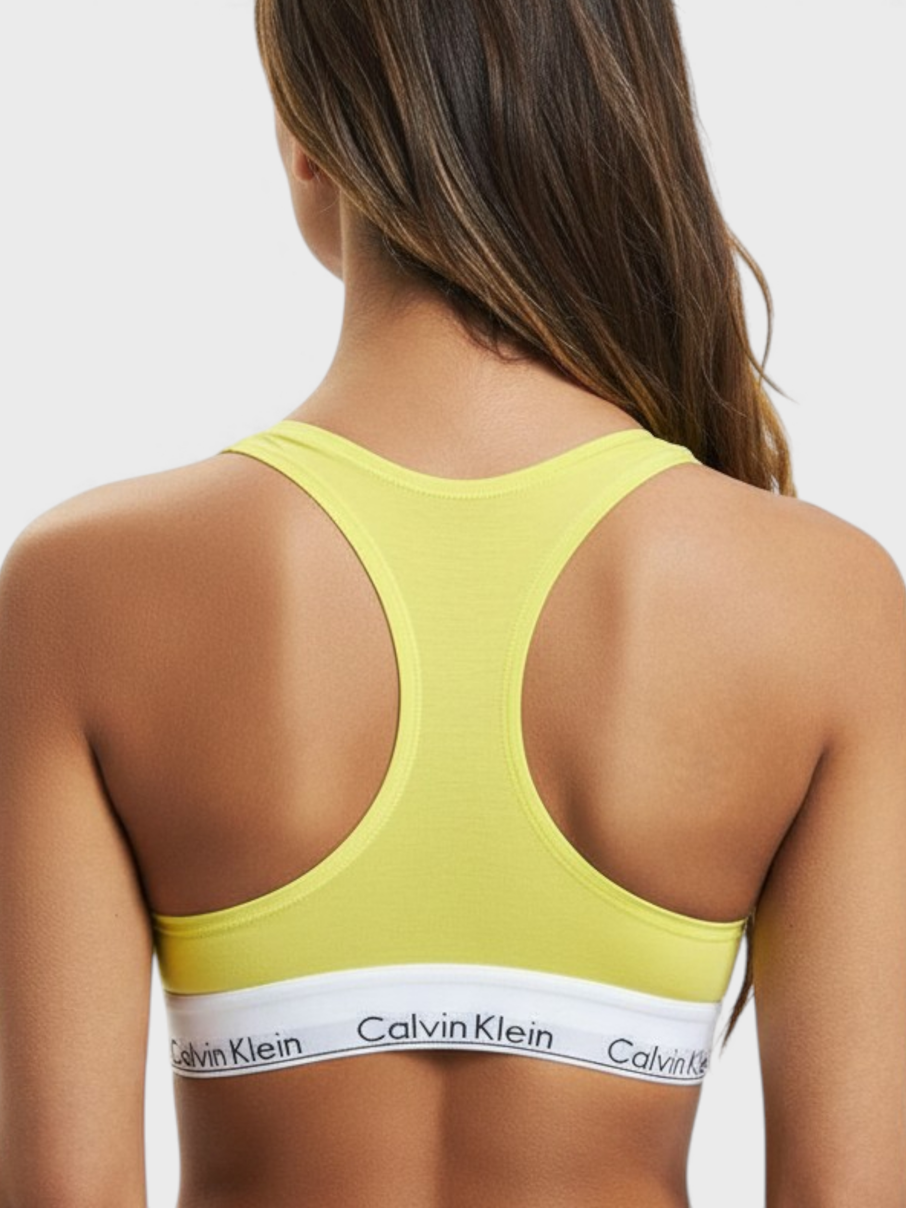 Calvin Klein Unlined Logo Bralette Cyber Green