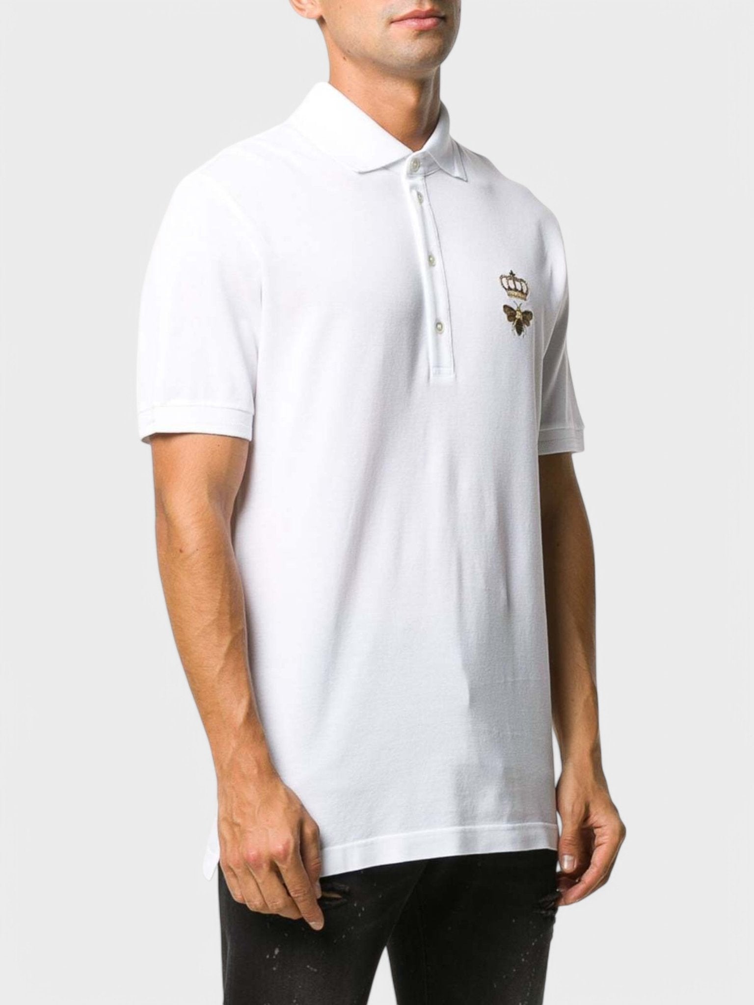 Dolce & Gabbana Embroidered Polo Shirt White - Supplied FashionDolce & Gabbana