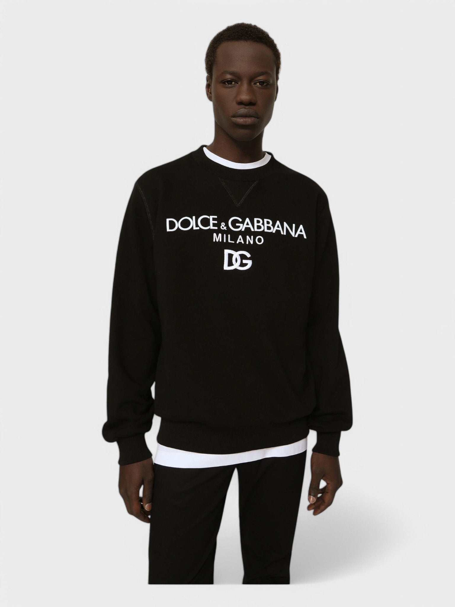 Dolce & Gabbana Jersey Sweatshirt DG Embroidery Black - Supplied FashionDolce & Gabbana