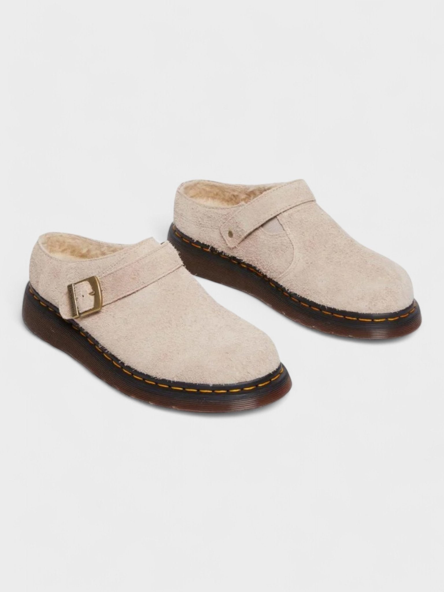 Dr Martens Isham Faux Shearling Lined Suede Mules - Supplied FashionDr Martens