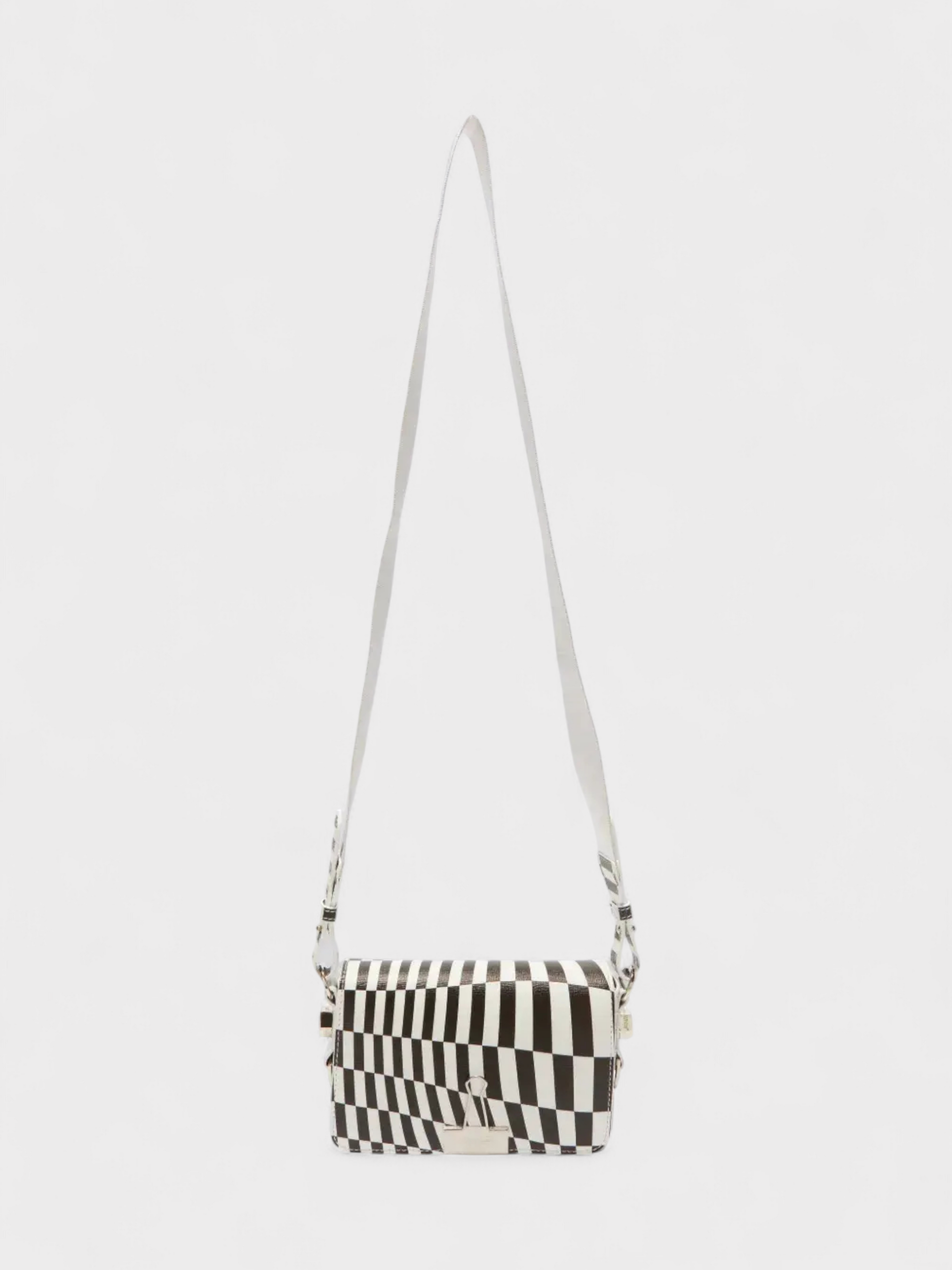 Off-White Optical Mini Flap Bag Black White