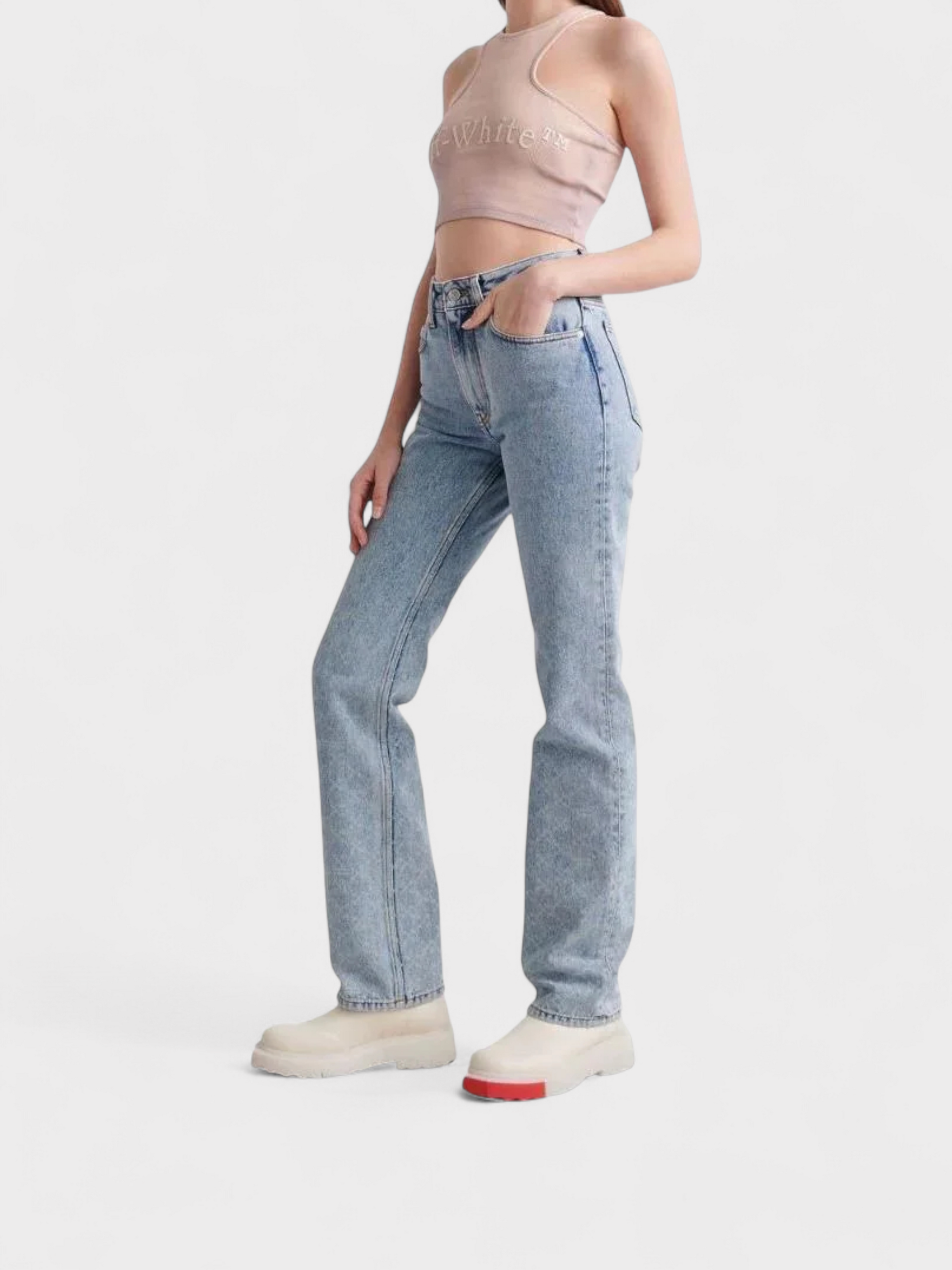 Off-White Logo Patch Ribbed Vest Top