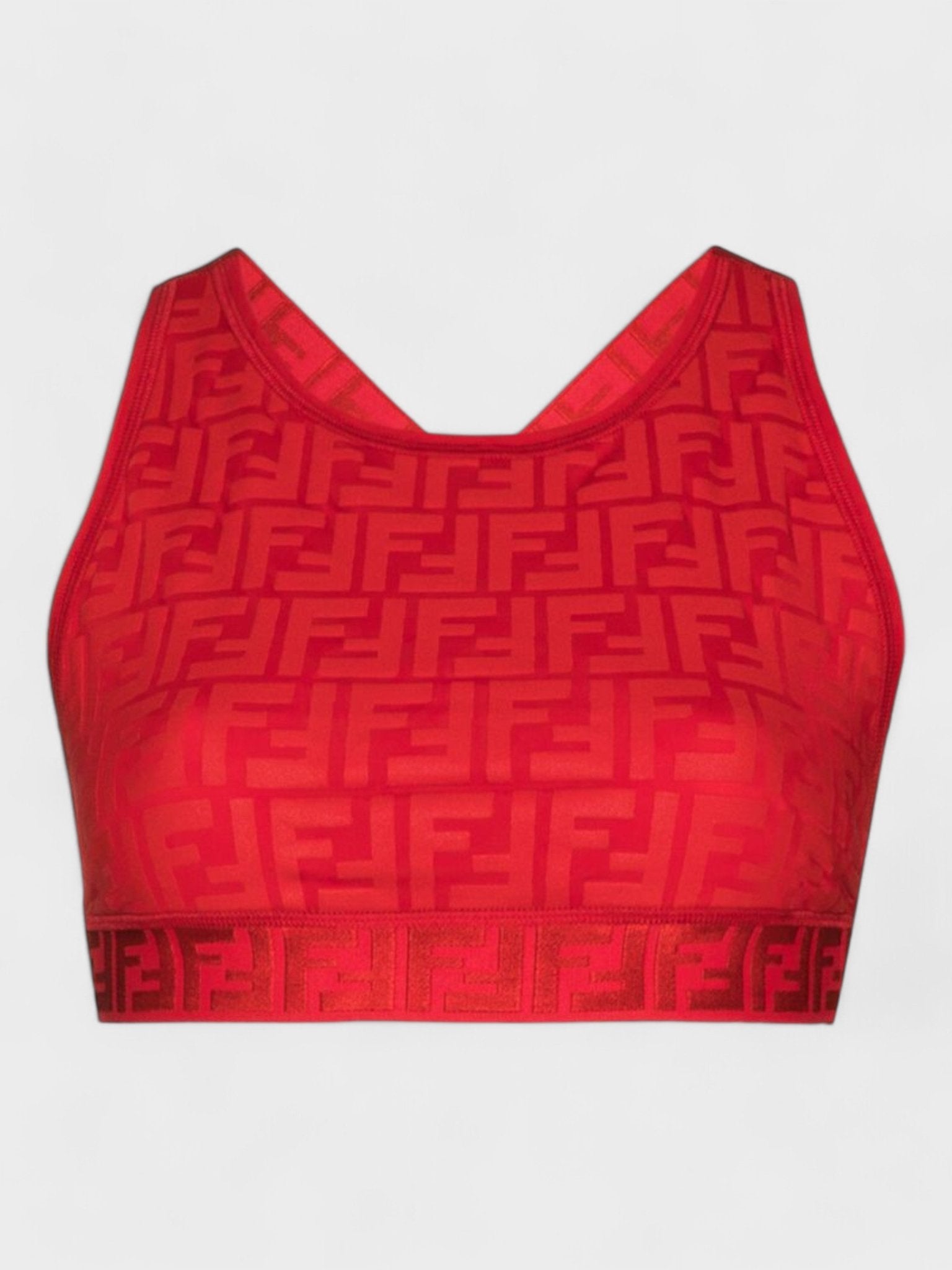 Fendi Fendirama FF motif sports bra Red - Supplied FashionFENDI