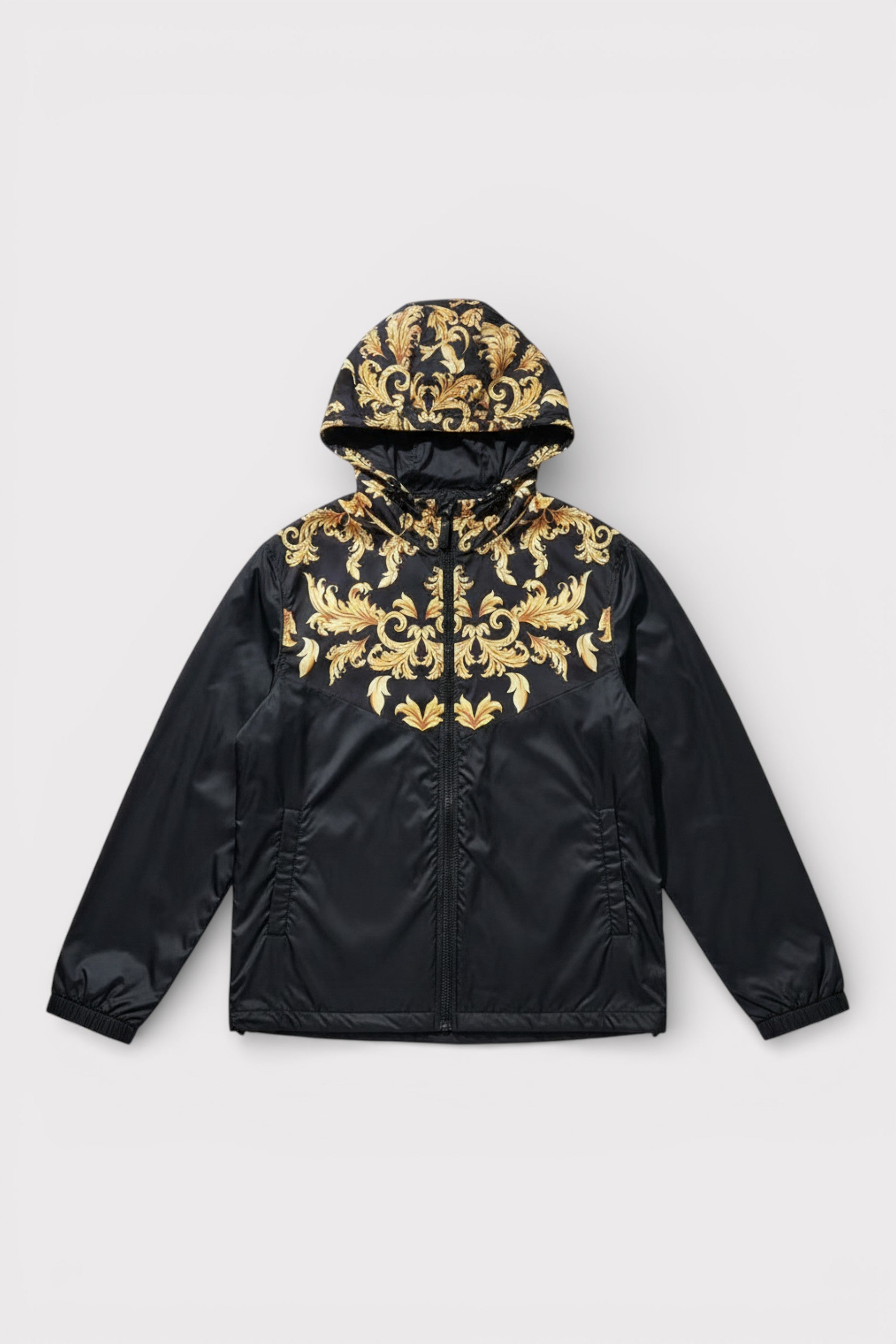 Versace Baroque Print Hooded Jacket Black