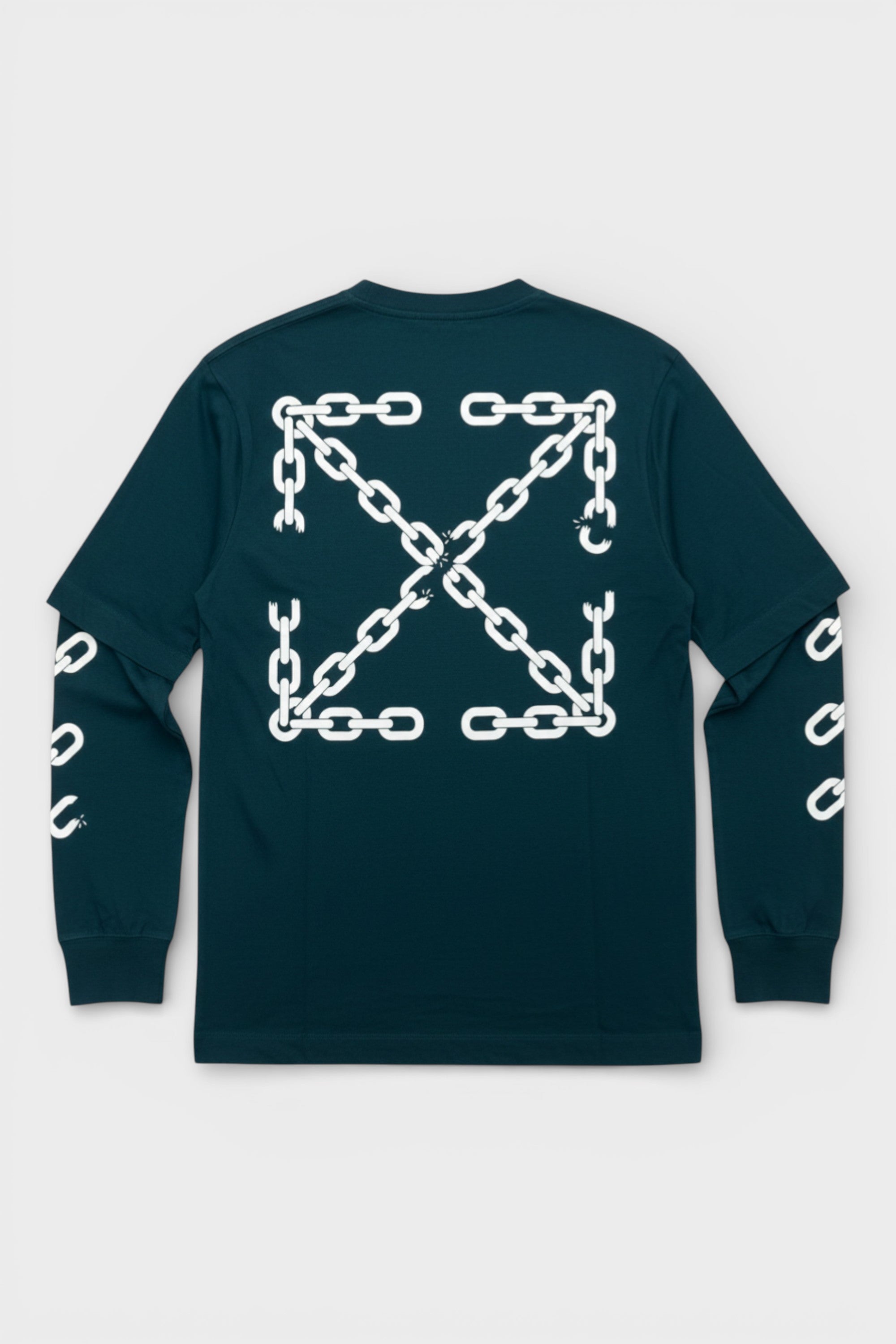 Chain Arrow Double Sleeve Green White