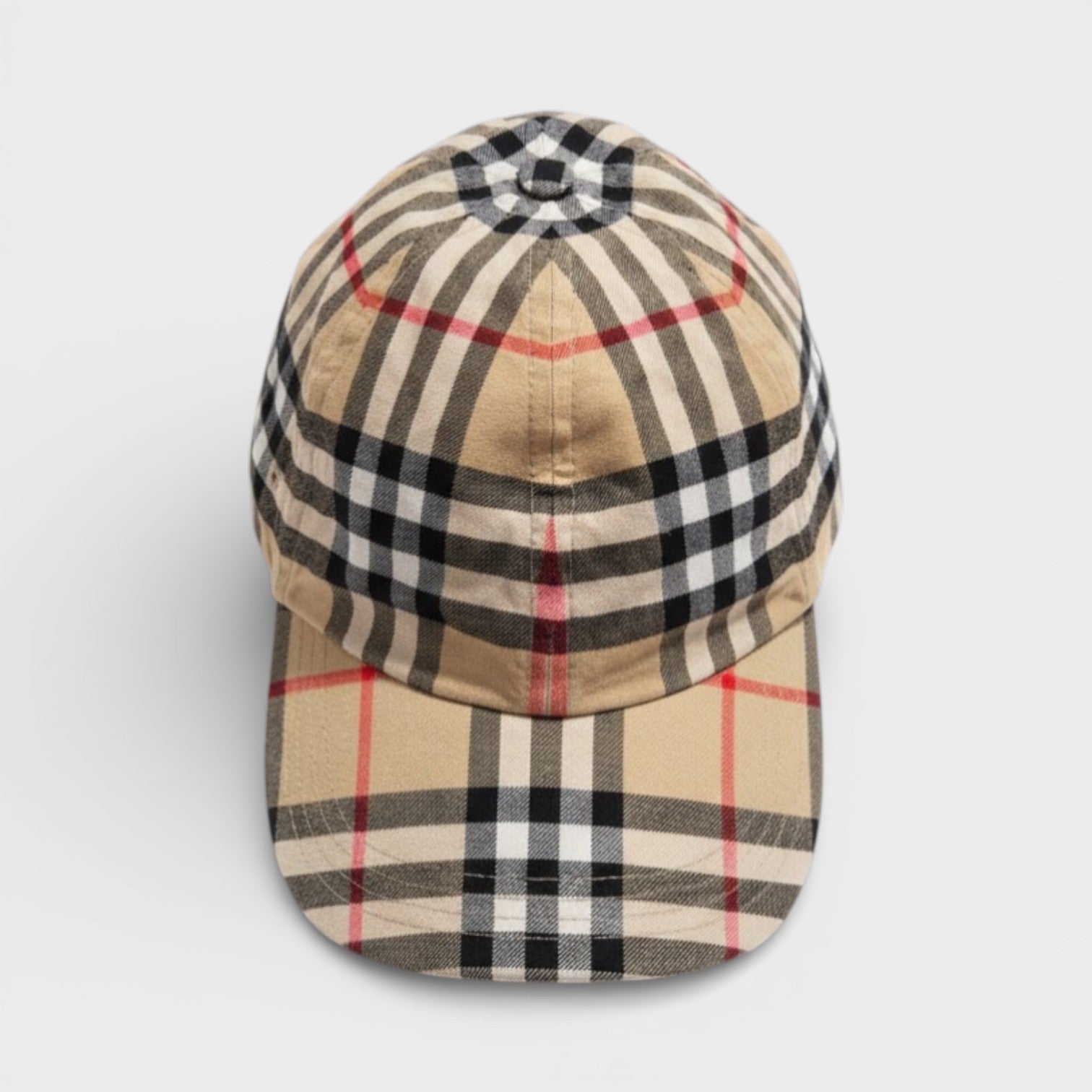 Check Cotton Baseball Cap Archive Beige
