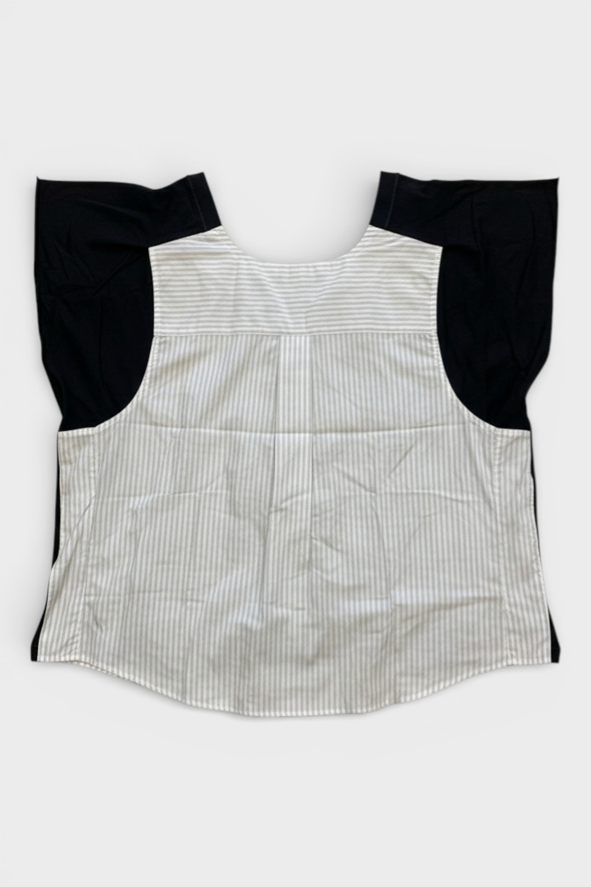 MM6 Sleeveless Cotton Pullover Stripes Shirt Black