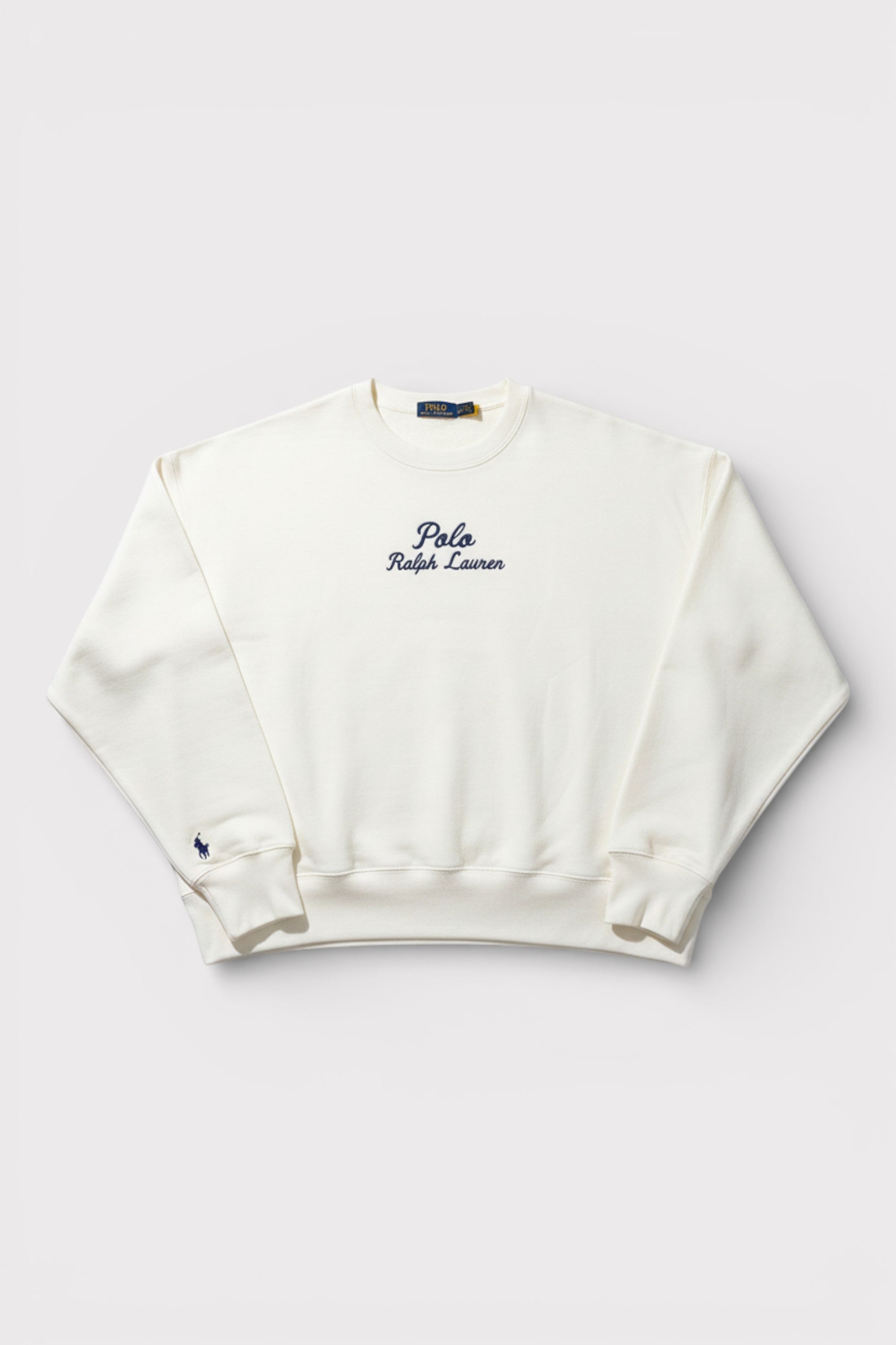 Polo Ralph Lauren Embroidered Logo Fleece Crewneck White