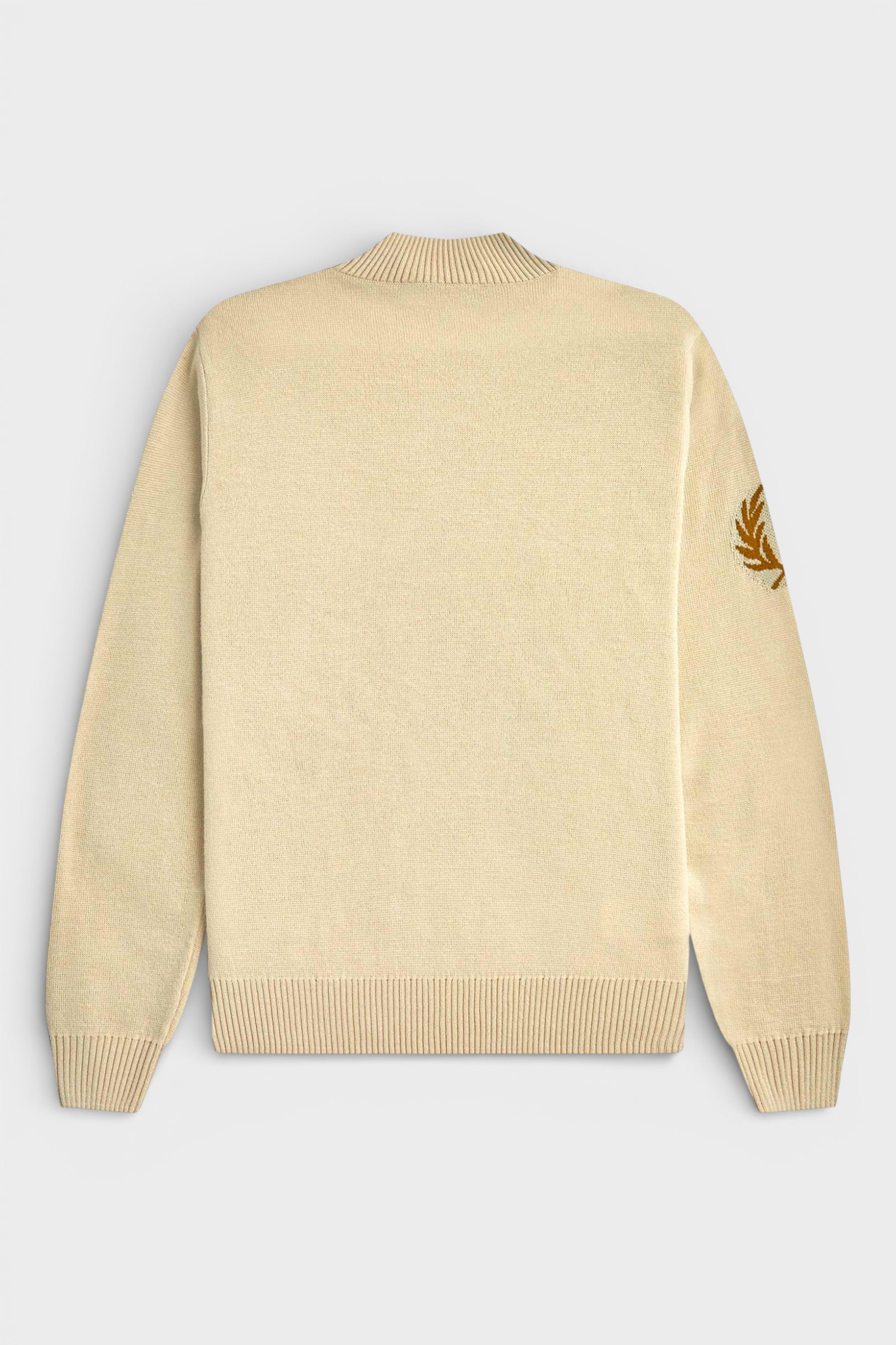 Fred Perry Laurel Wreath Mock Neck Jumper Oatmeal