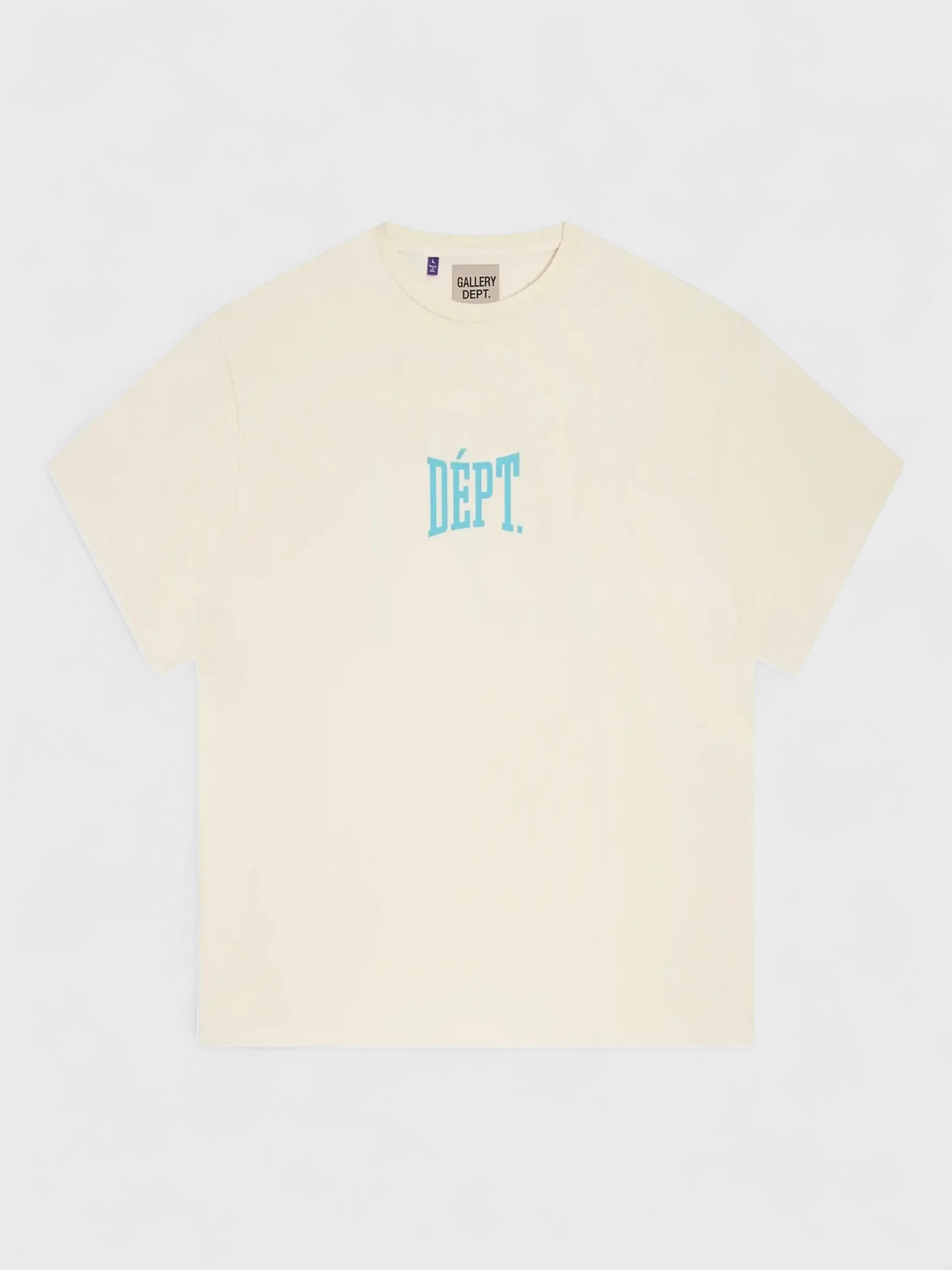 Gallery Dept. Logo Print T-shirt Beige Blue
