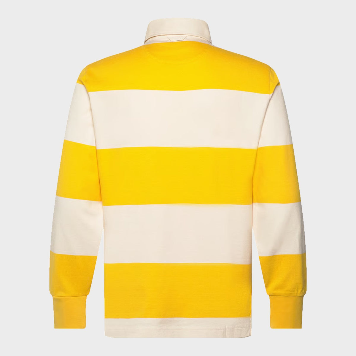 Logo Barstripe Rugger Long Sleeved Polo Daffodil Yellow