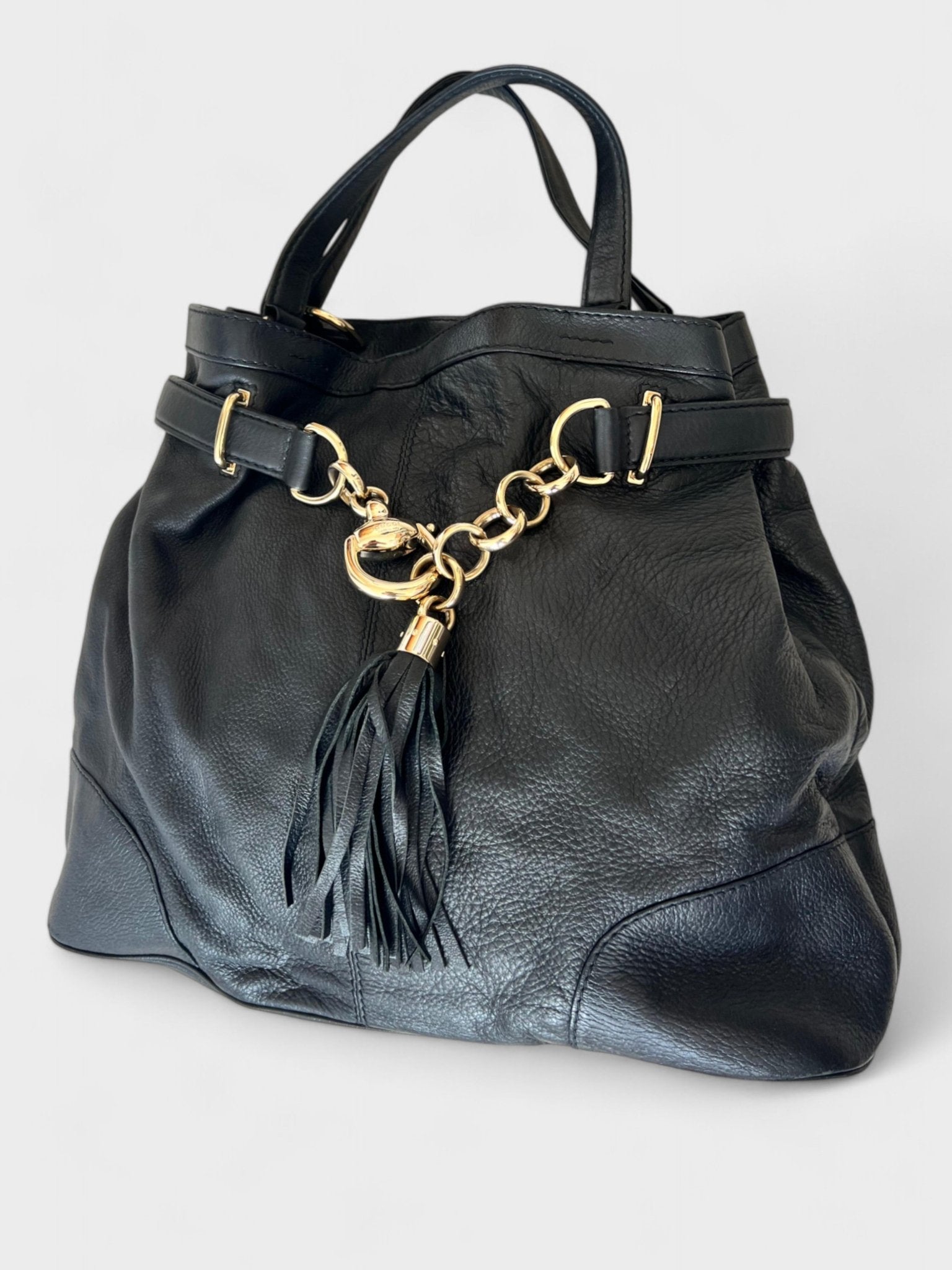 Gucci Black Leather Sienna Bit Tote - Supplied FashionGucci