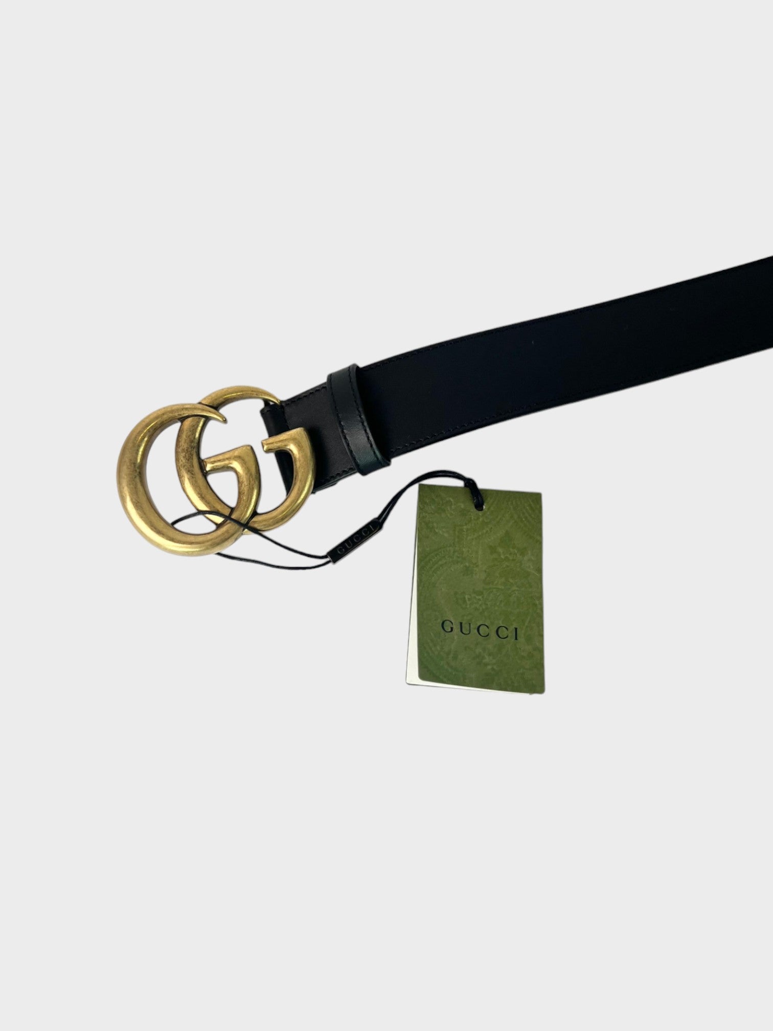 Gucci Double G Leather Belt Black Gold - Supplied LuxuryGucci