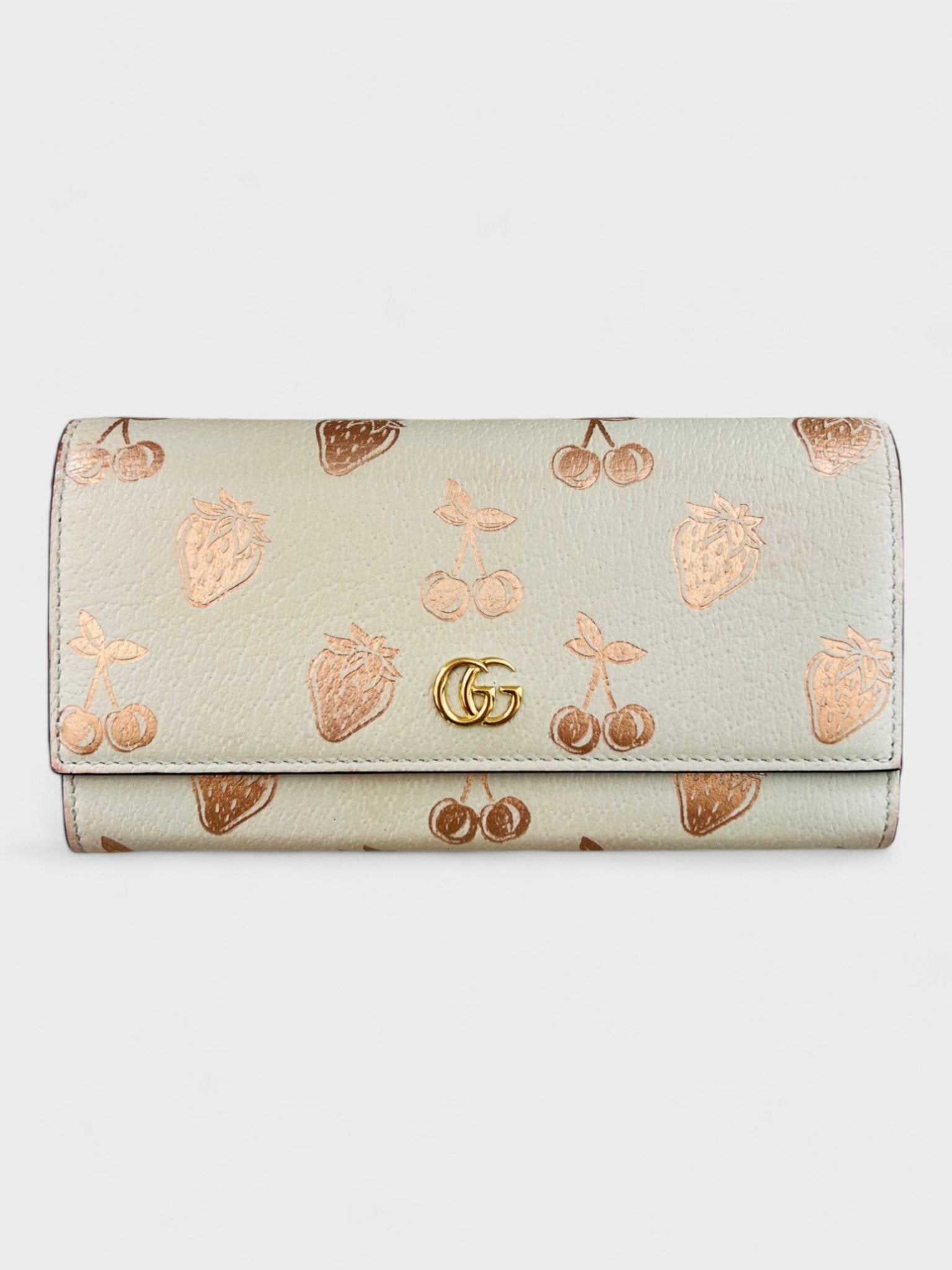 Gucci GG Marmont Continental Bi - fold Long Wallet Strawberry Cherry - Supplied FashionGucci