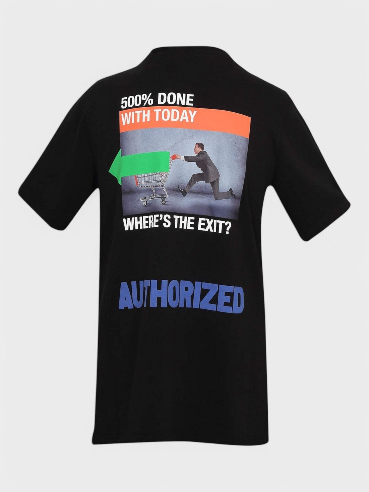 Heron Preston A.F. Authorised Oversized T-Shirt Black/Lemon Yellow - Supplied FashionHERON PRESTON