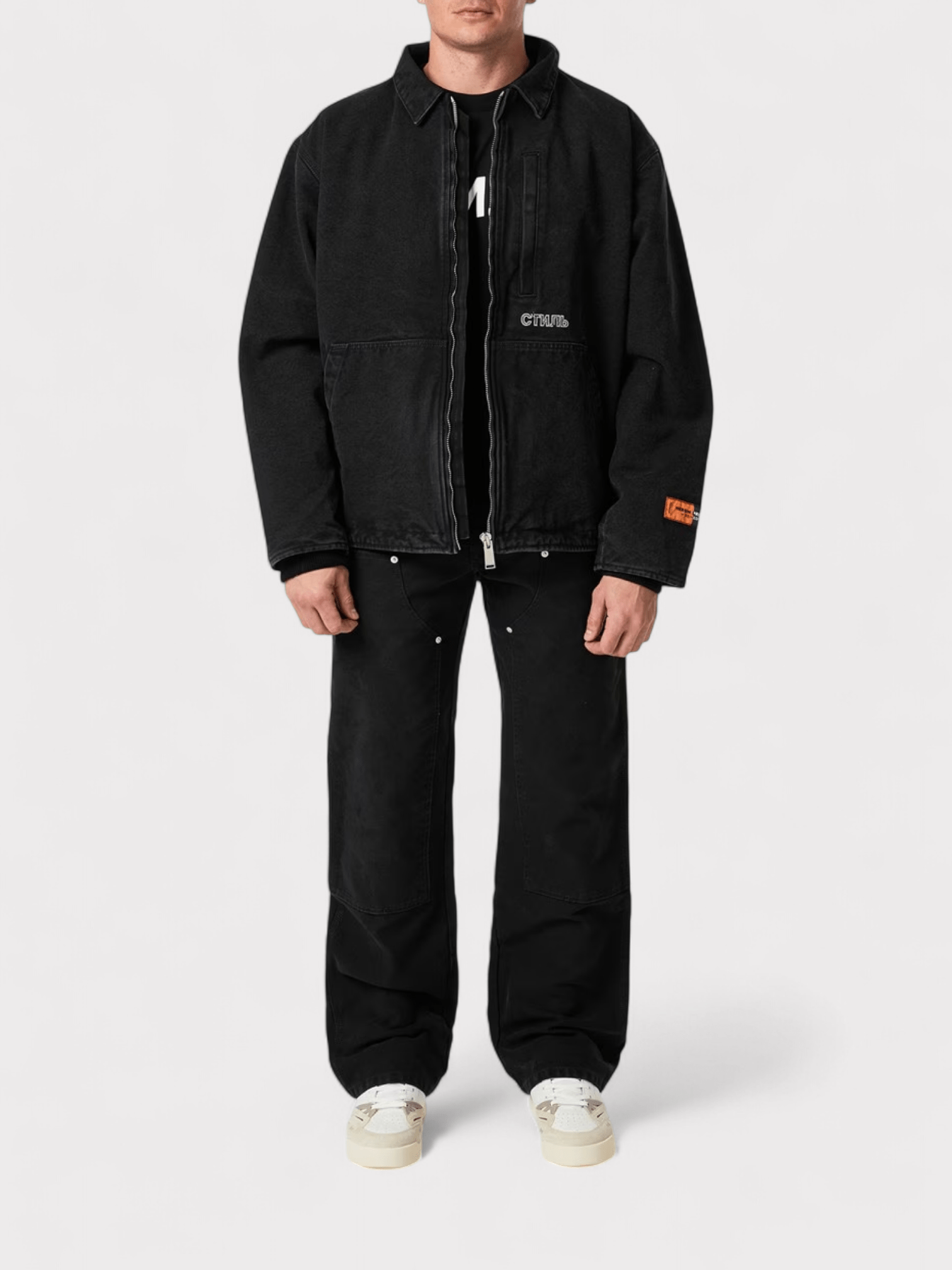 Heron Preston CTNMB Logo Canvas Padded Jacket Black - Supplied FashionHeron Preston