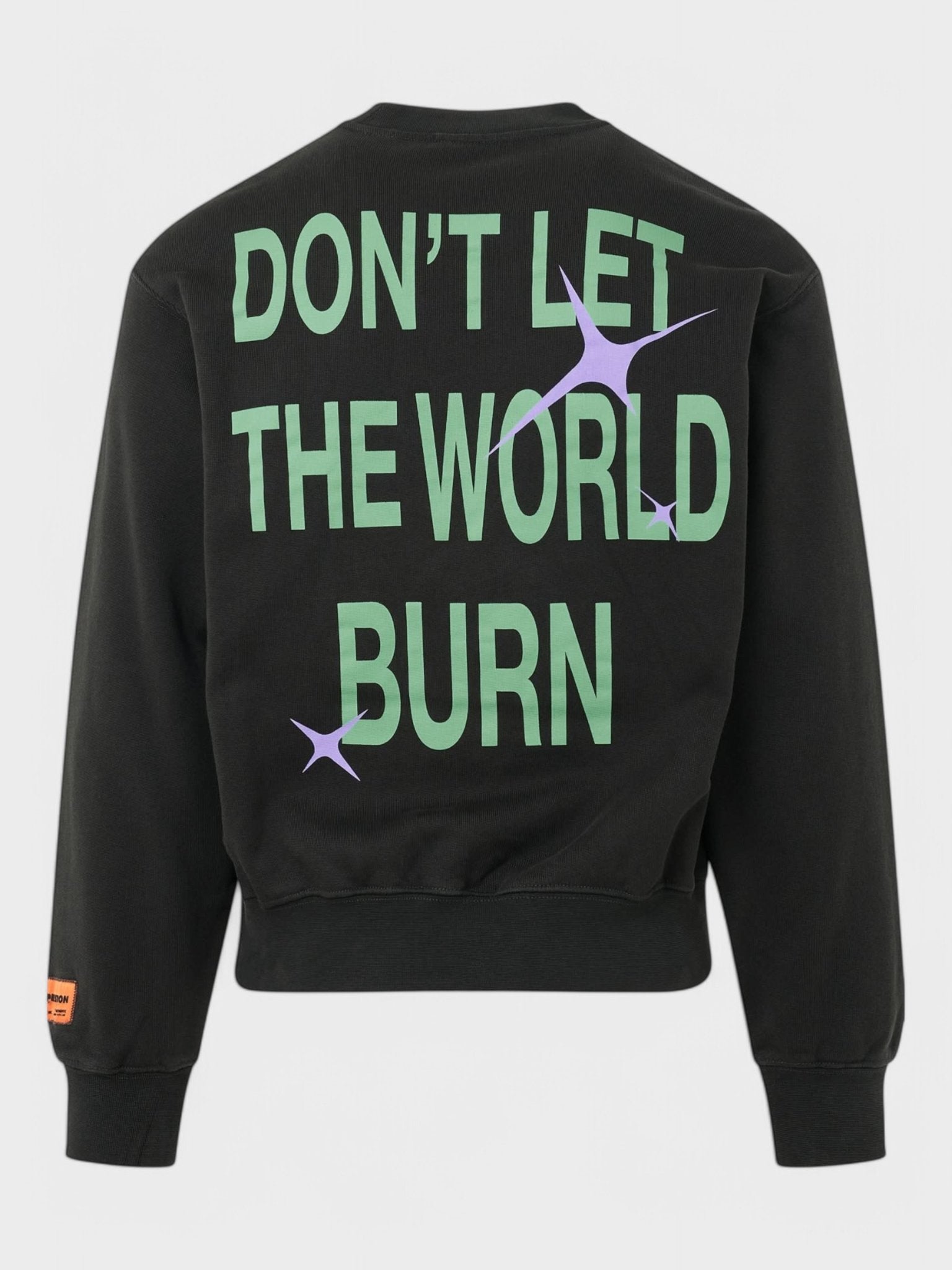 Heron Preston Globe Burn Crewneck Sweatshirt Black - Supplied FashionHERON PRESTON