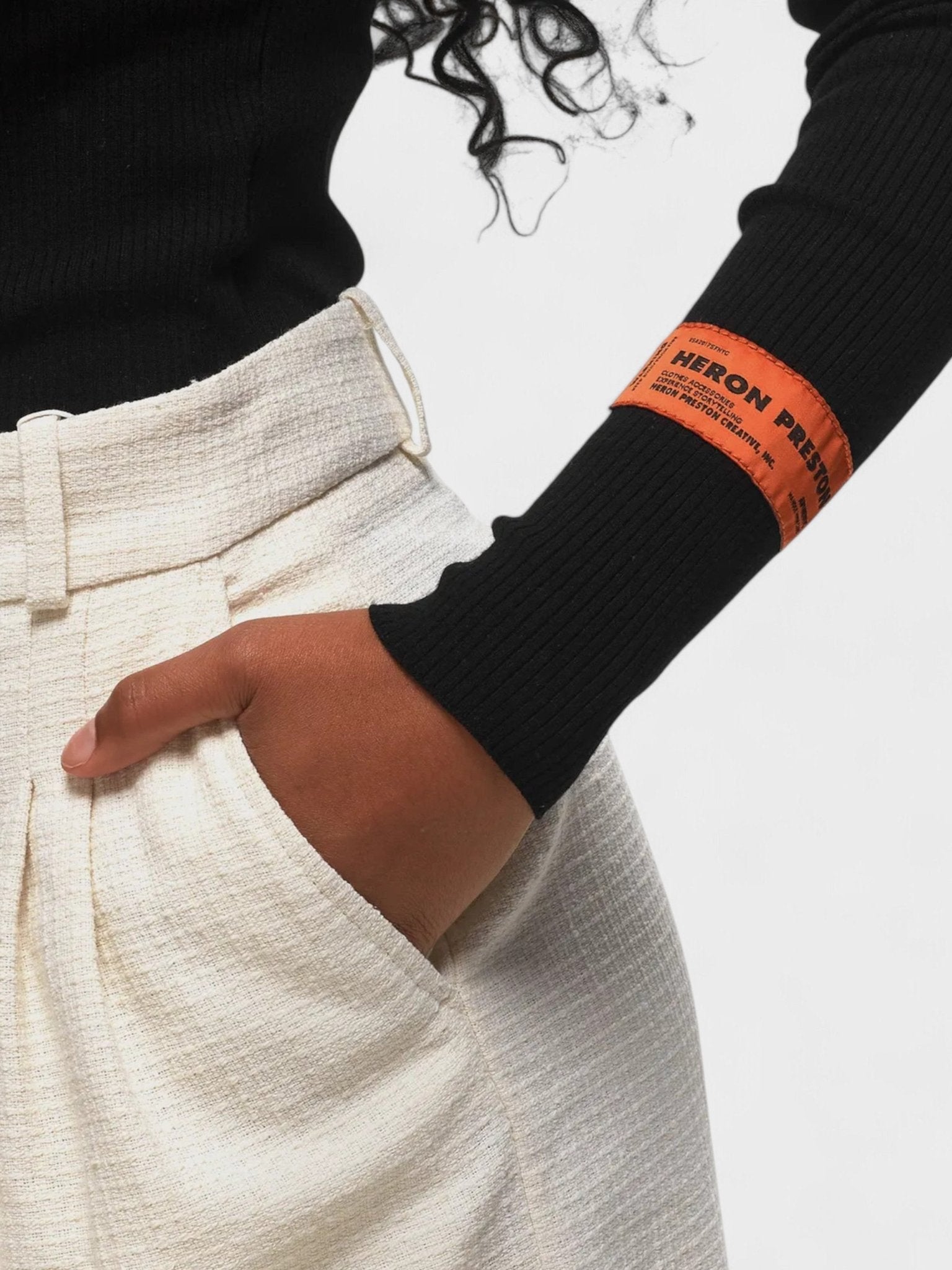 Heron Preston HPNY Embroidery Knit Crewneck Black - Supplied FashionHeron Preston