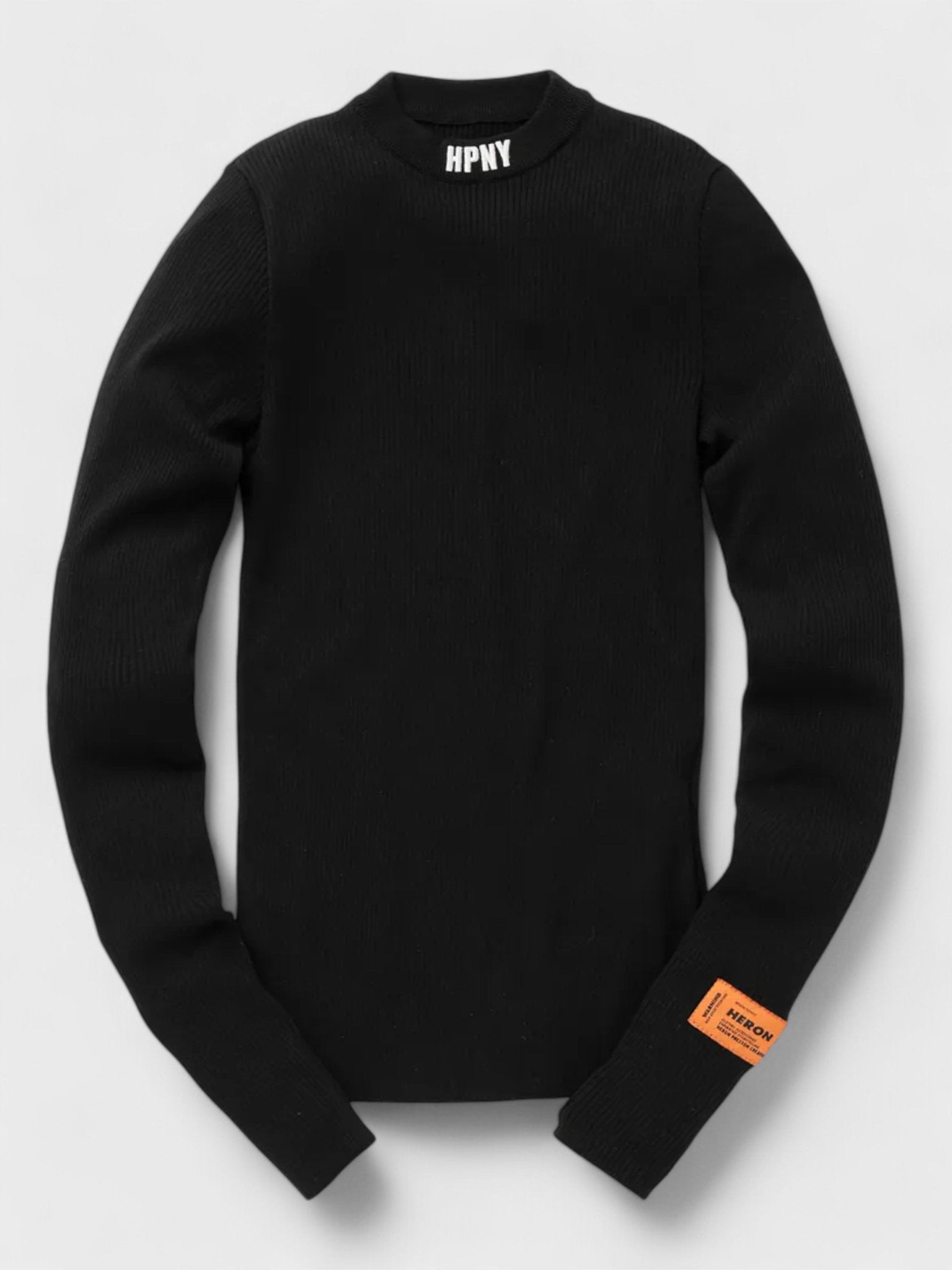 Heron Preston HPNY Embroidery Knit Crewneck Black - Supplied FashionHeron Preston