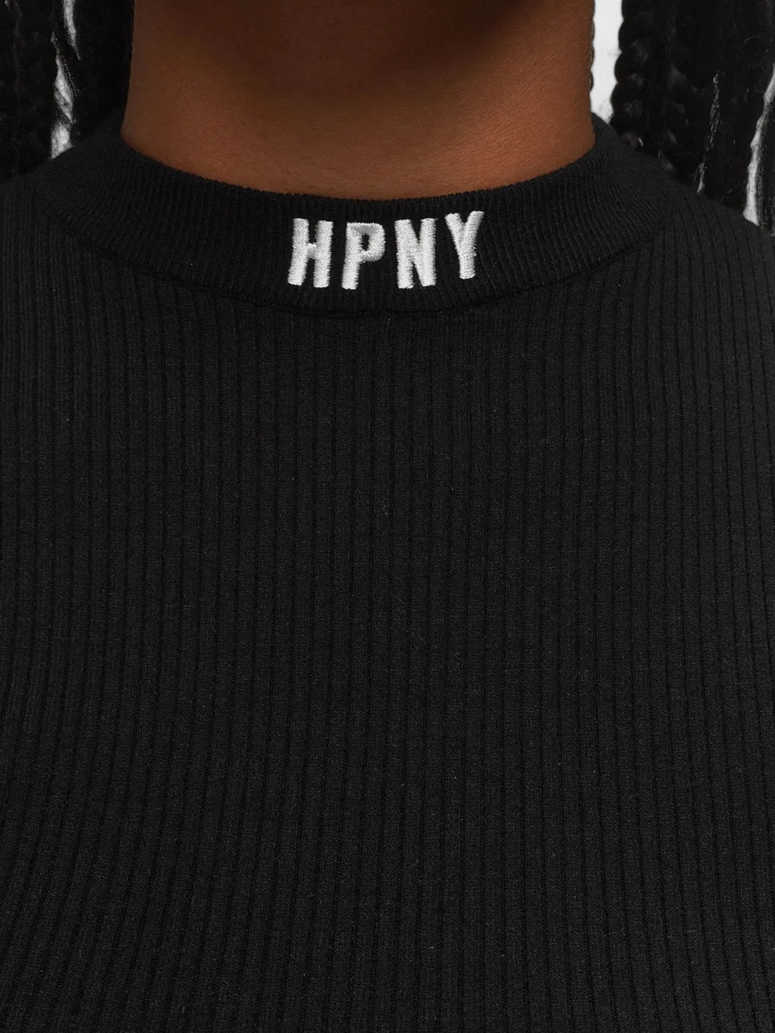 Heron Preston HPNY Embroidery Knit Crewneck Black - Supplied FashionHeron Preston