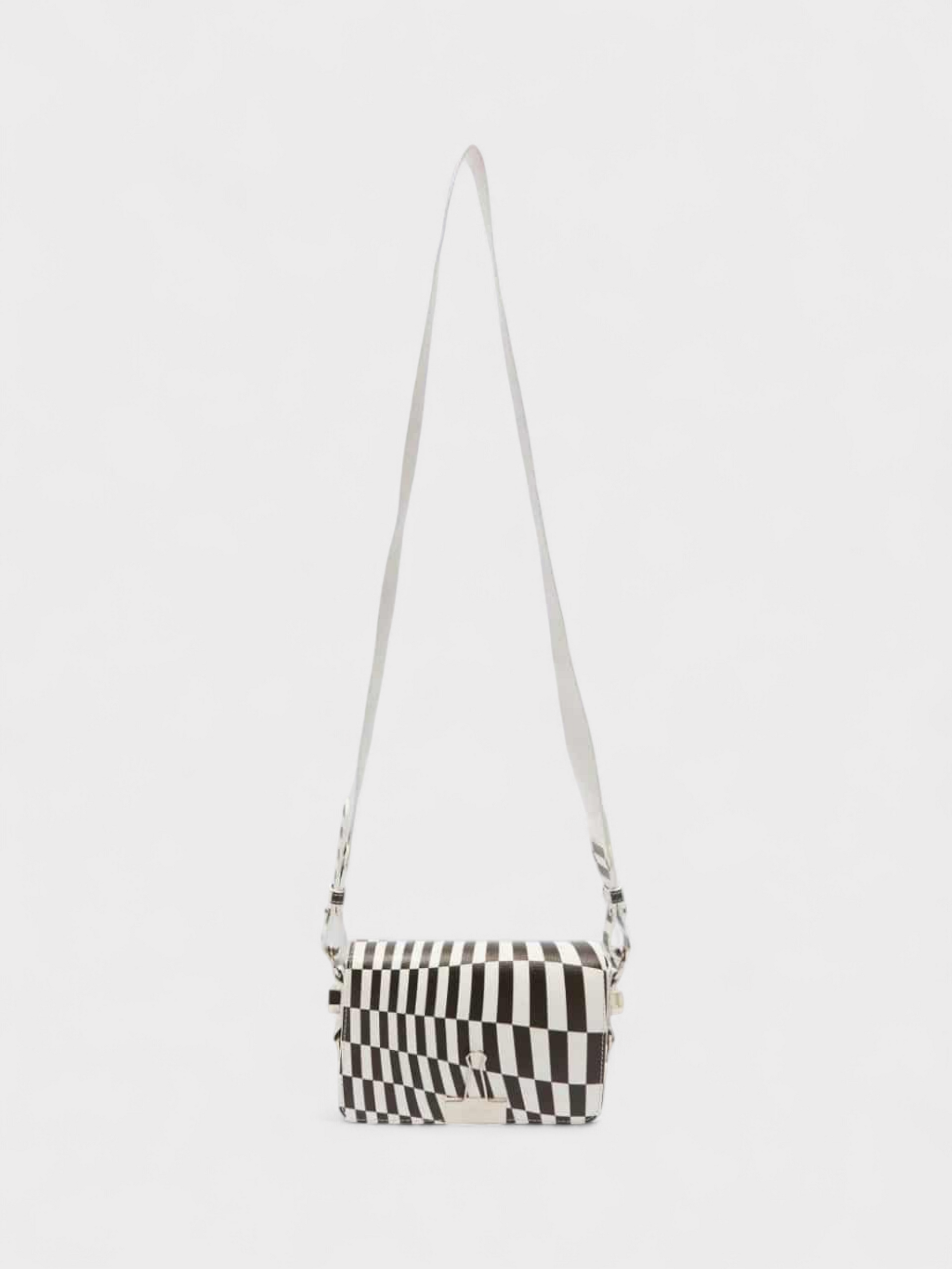 Off-White Optical Mini Flap Bag Black White