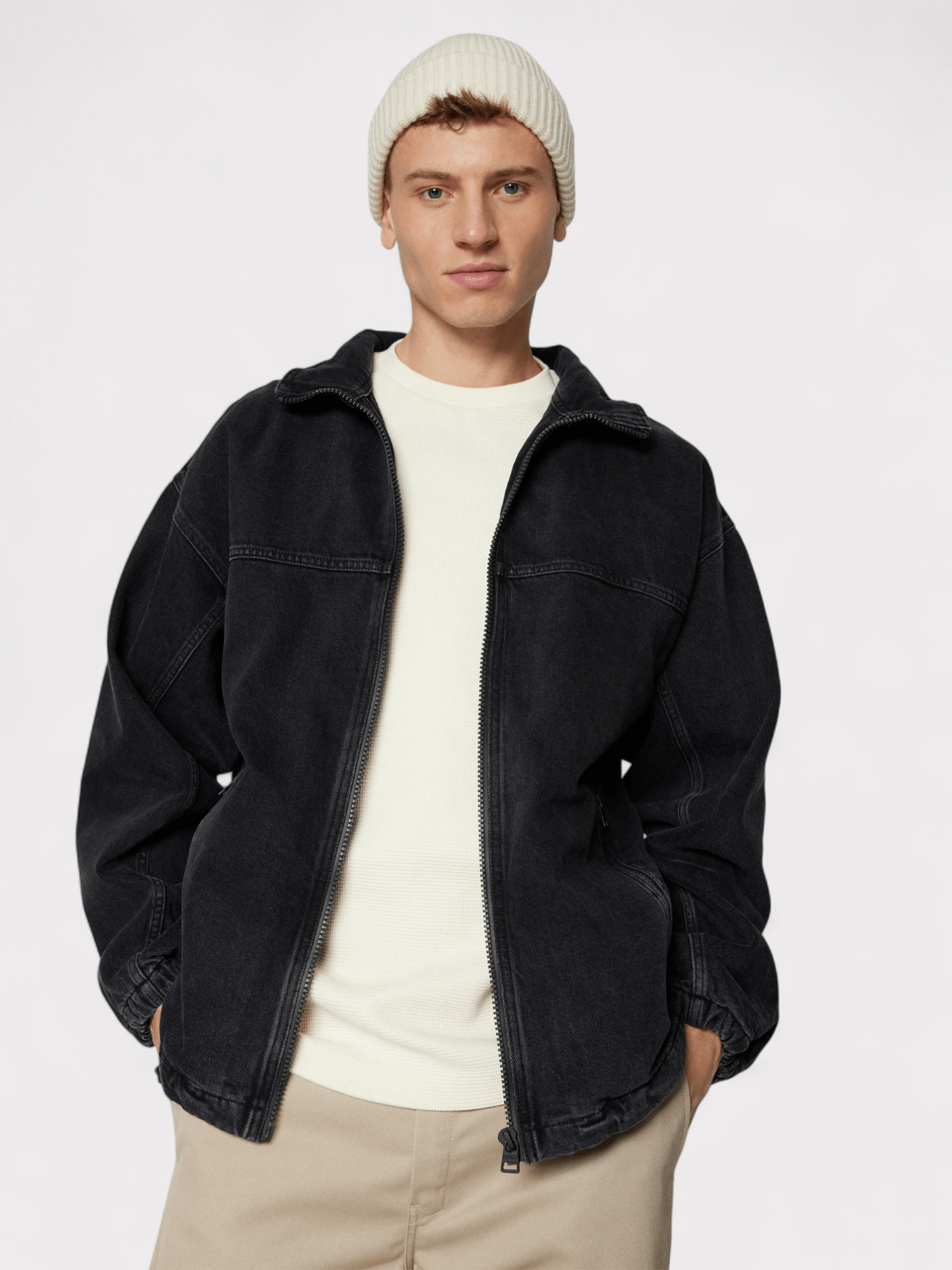 Hugo Denim Coach Jacket Washed Black Oversized Fit - Supplied FashionHUGO