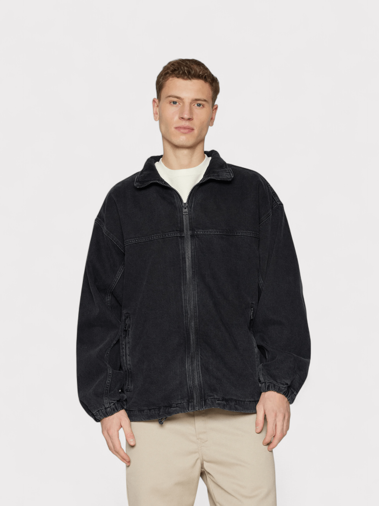 Hugo Denim Coach Jacket Washed Black Oversized Fit - Supplied FashionHUGO