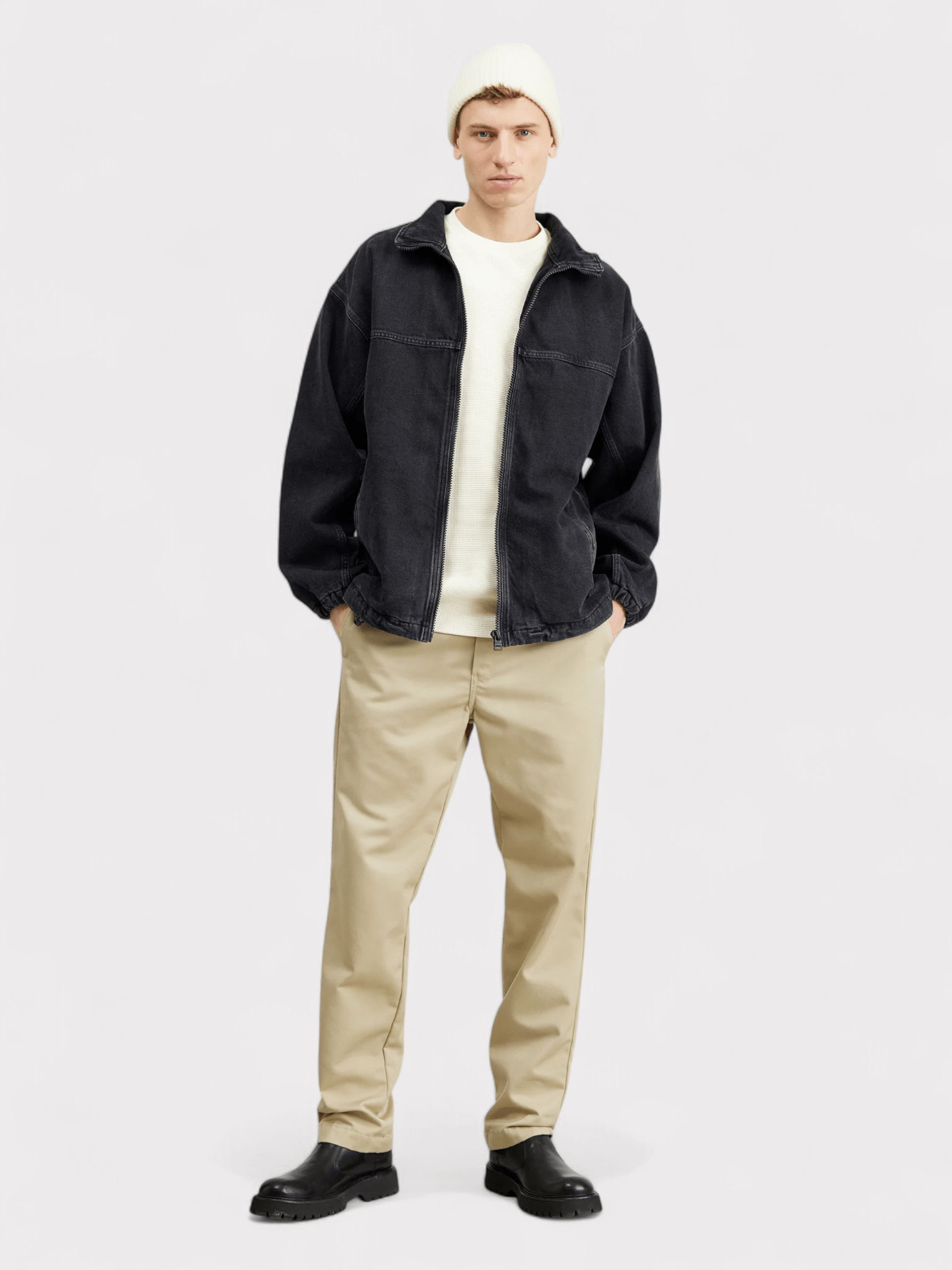 Hugo Denim Coach Jacket Washed Black Oversized Fit - Supplied FashionHUGO