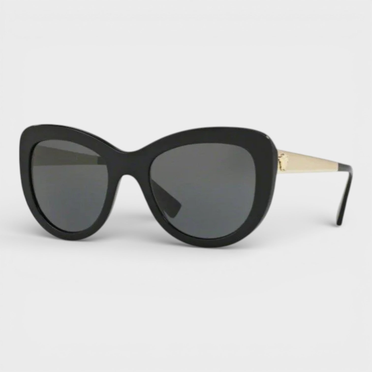 Medusa Cat Eye Sunglasses Black Gold
