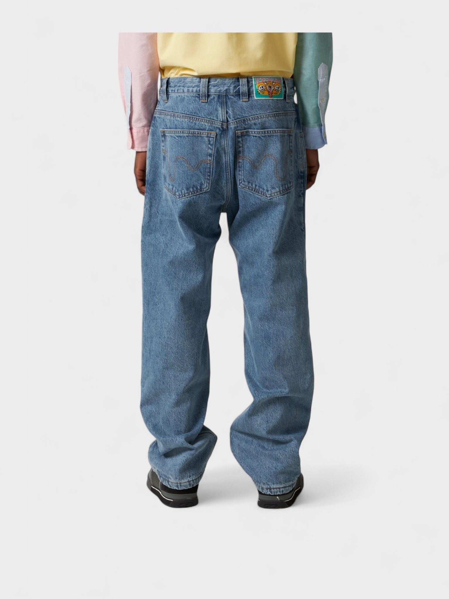 Icecream Check Lined Running Dog Denim Jeans - Supplied FashionIcecream