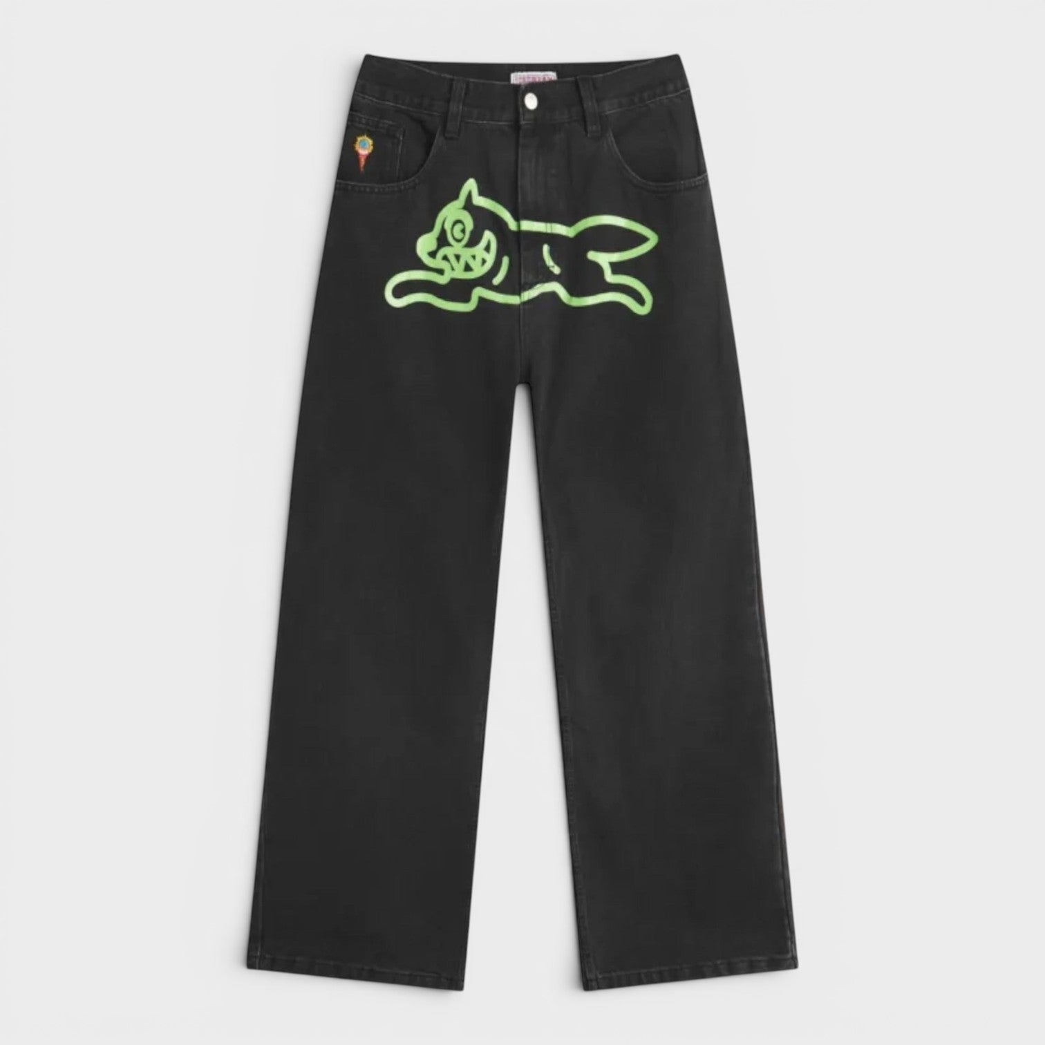 Running Dog Double Scoop Denim Jeans Black