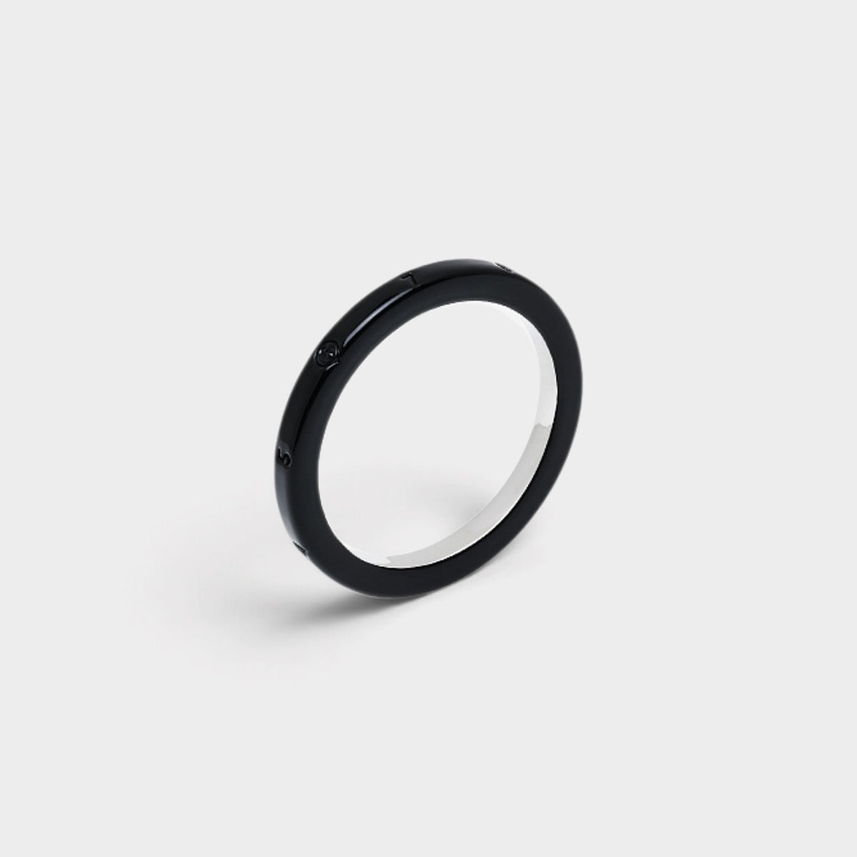 MM6 Number Logo Slim Band Ring Polished Palladio