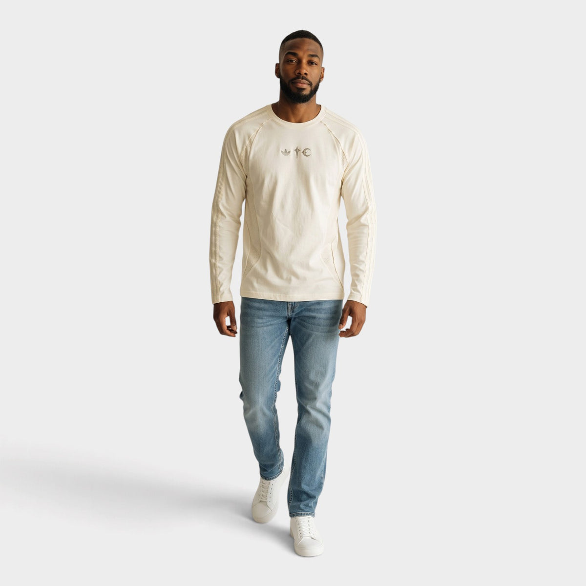 Adidas Teamgeist Long Sleeve Tee Cream White
