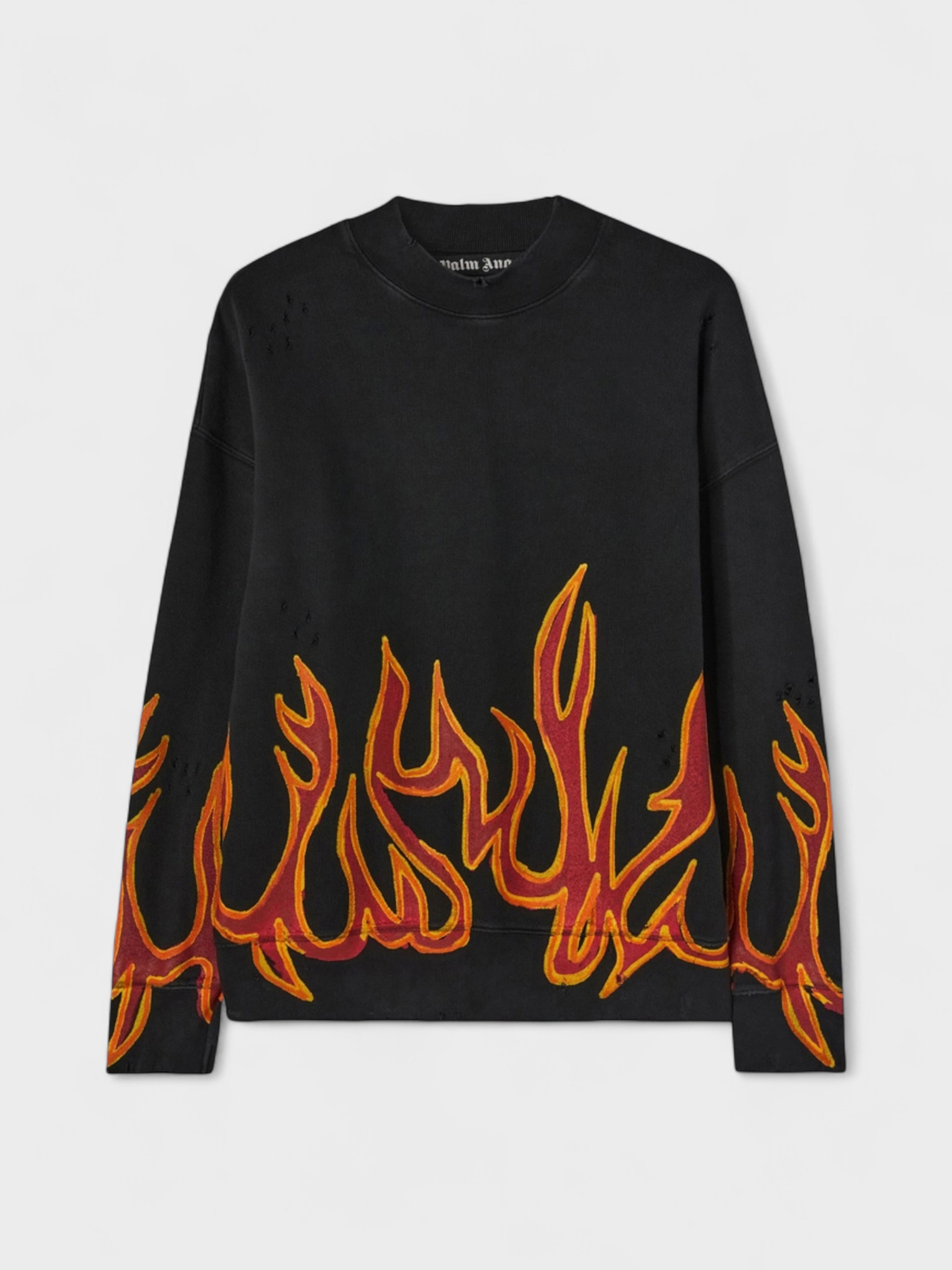 Palm Angels Gd Graffiti Flames Crewneck Black