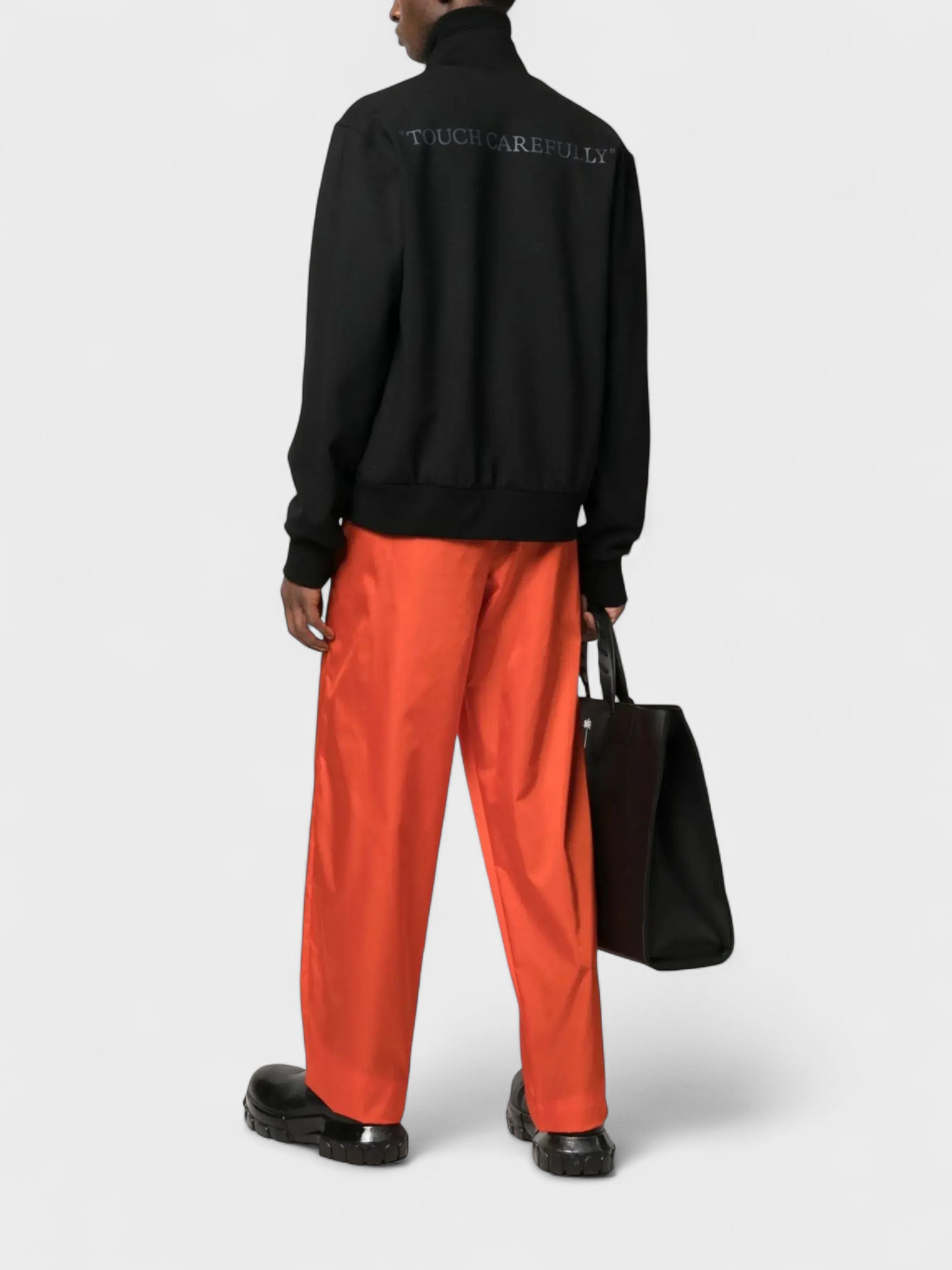 Off-White Quote Wool Slim Tracktop Black