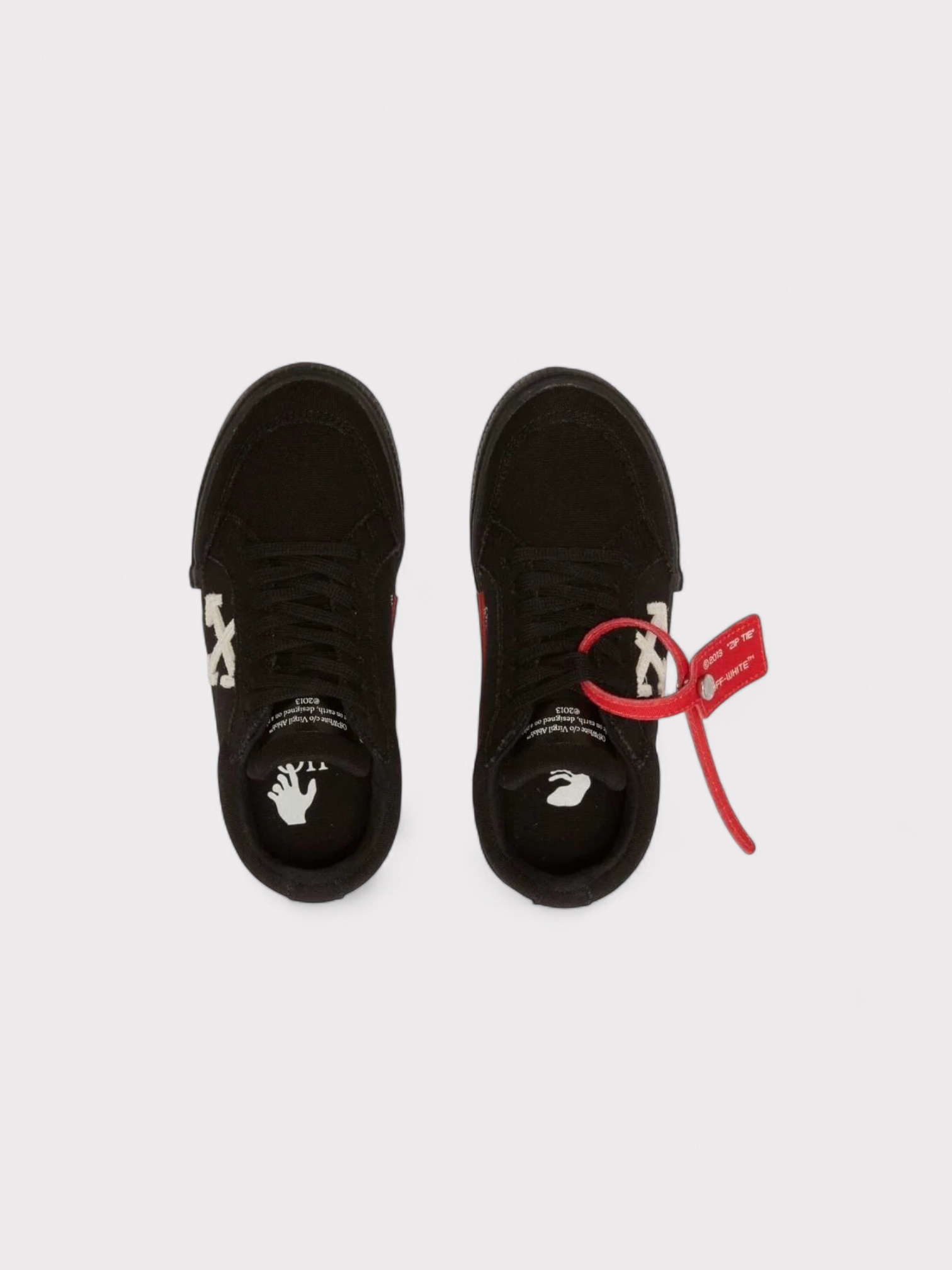 Off-White Vulcanised Lace Up Black White Kids