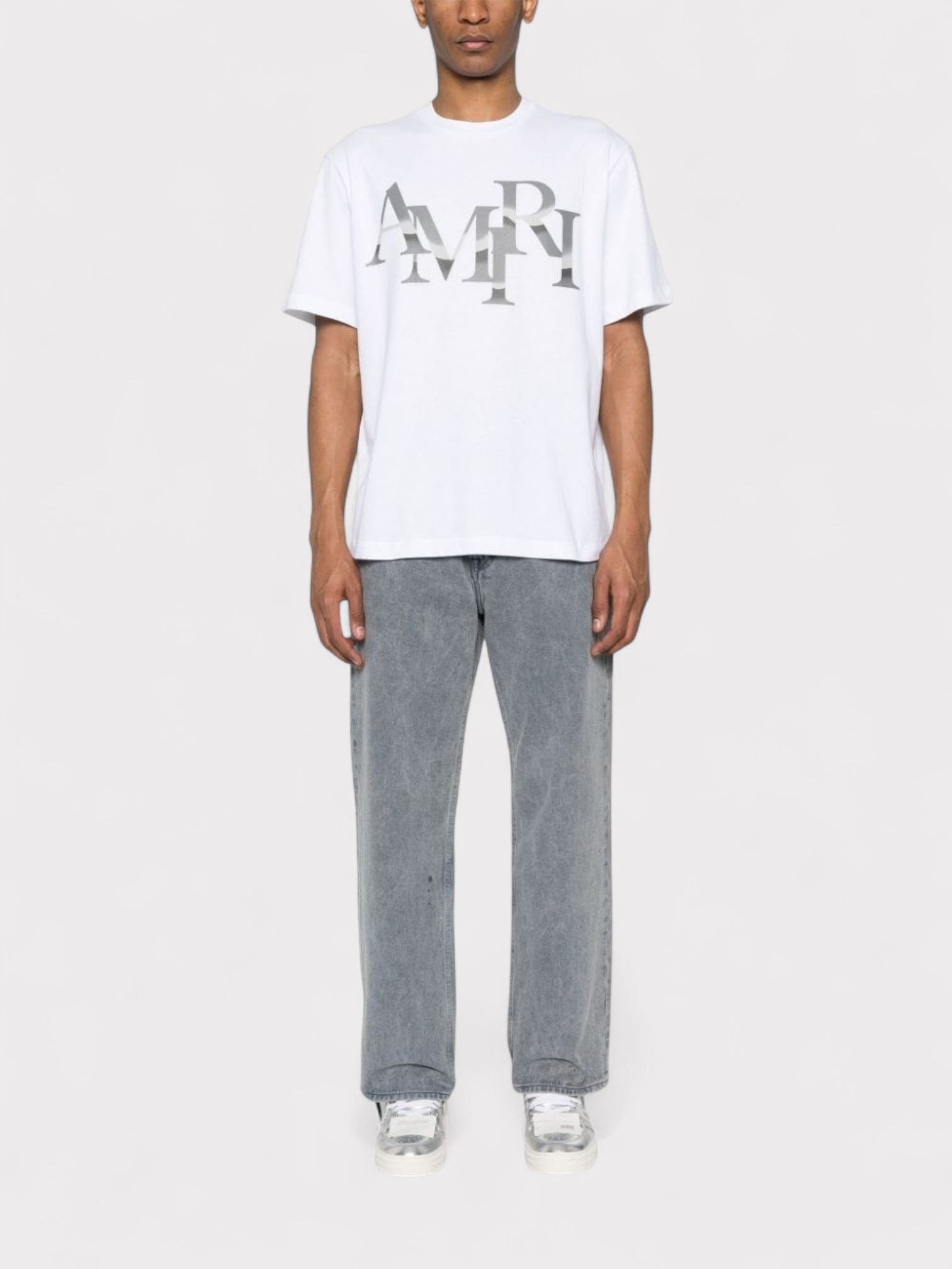 Amiri Staggered Chrome Tee White