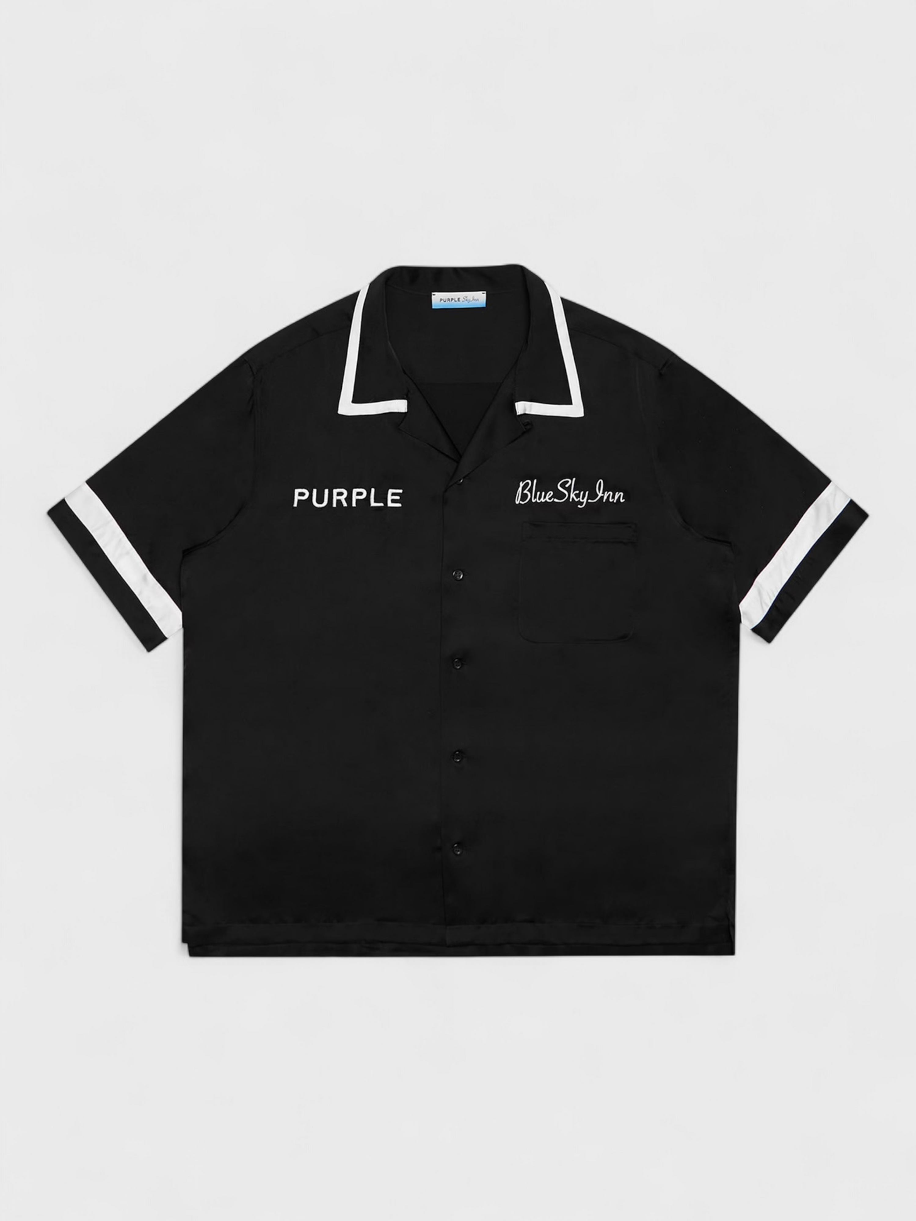 Purple Brand Waiter Embroidered Shirt Black