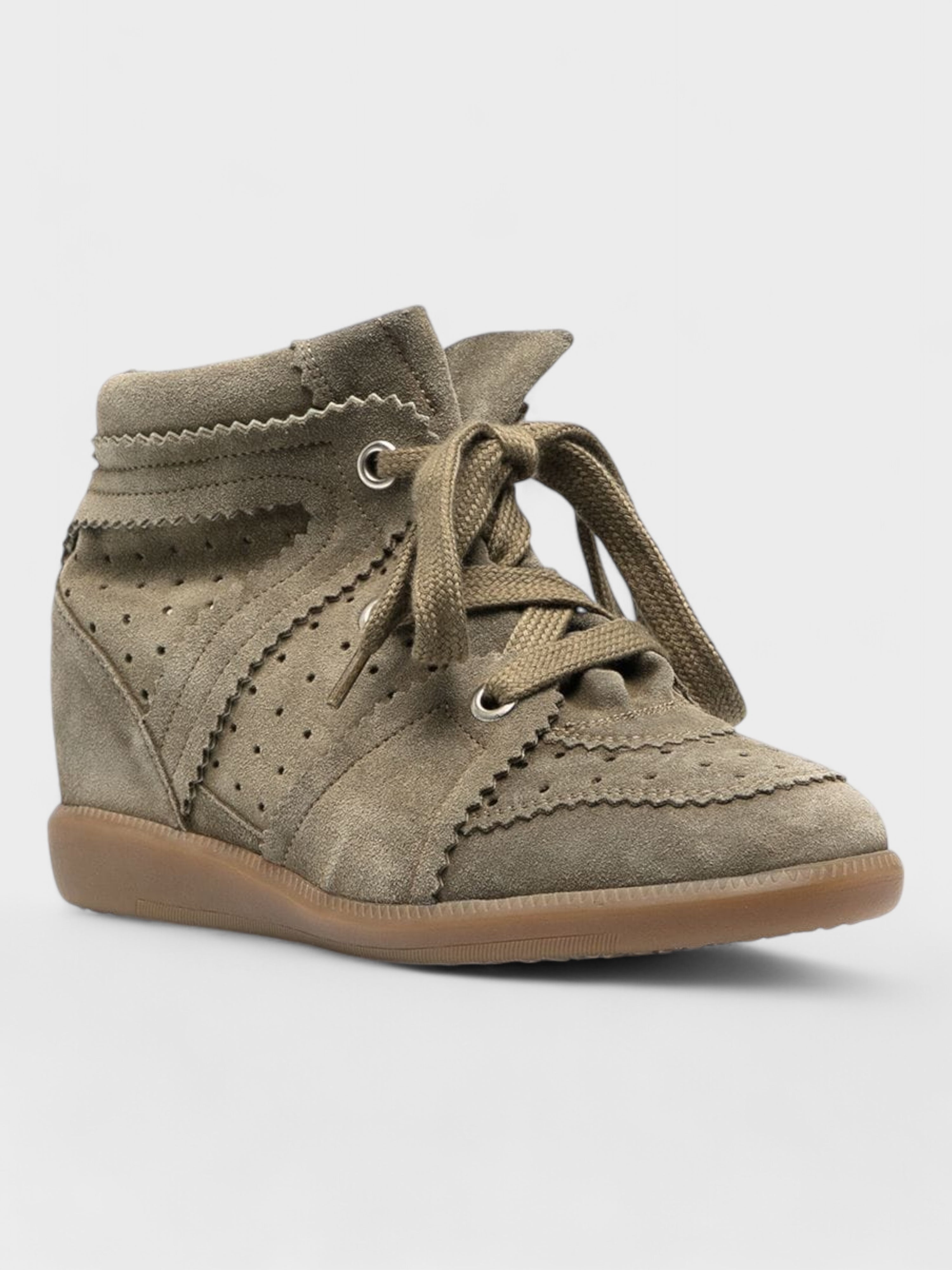 Isabel Marant Bobby Wedge Sneakers Taupe